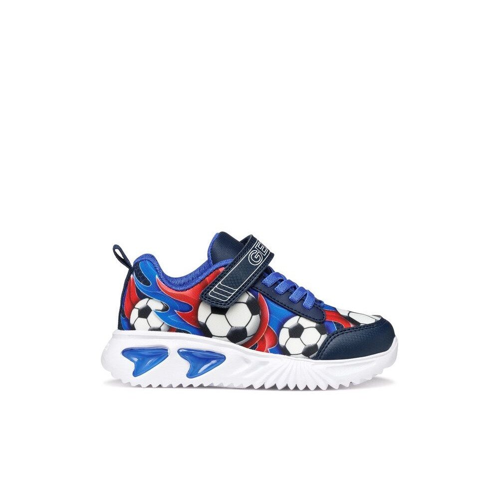 Geox Assister Fußball-Motiv dunkelblau/bunt Kleinkinder Jungen Sneaker