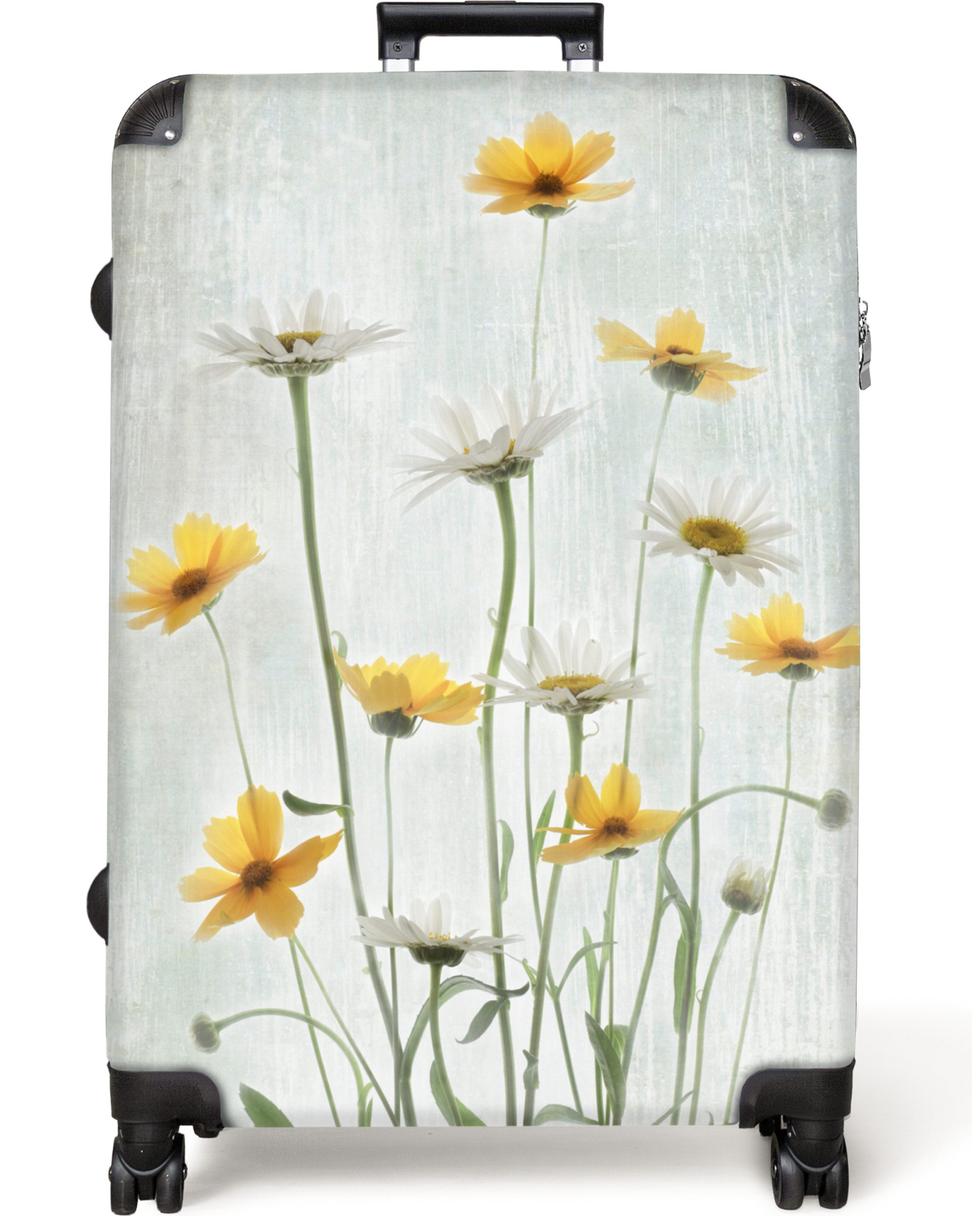 NoBoringSuitcases.com© Hartschalen-Trolley Blumen - Gelb - günstig online kaufen