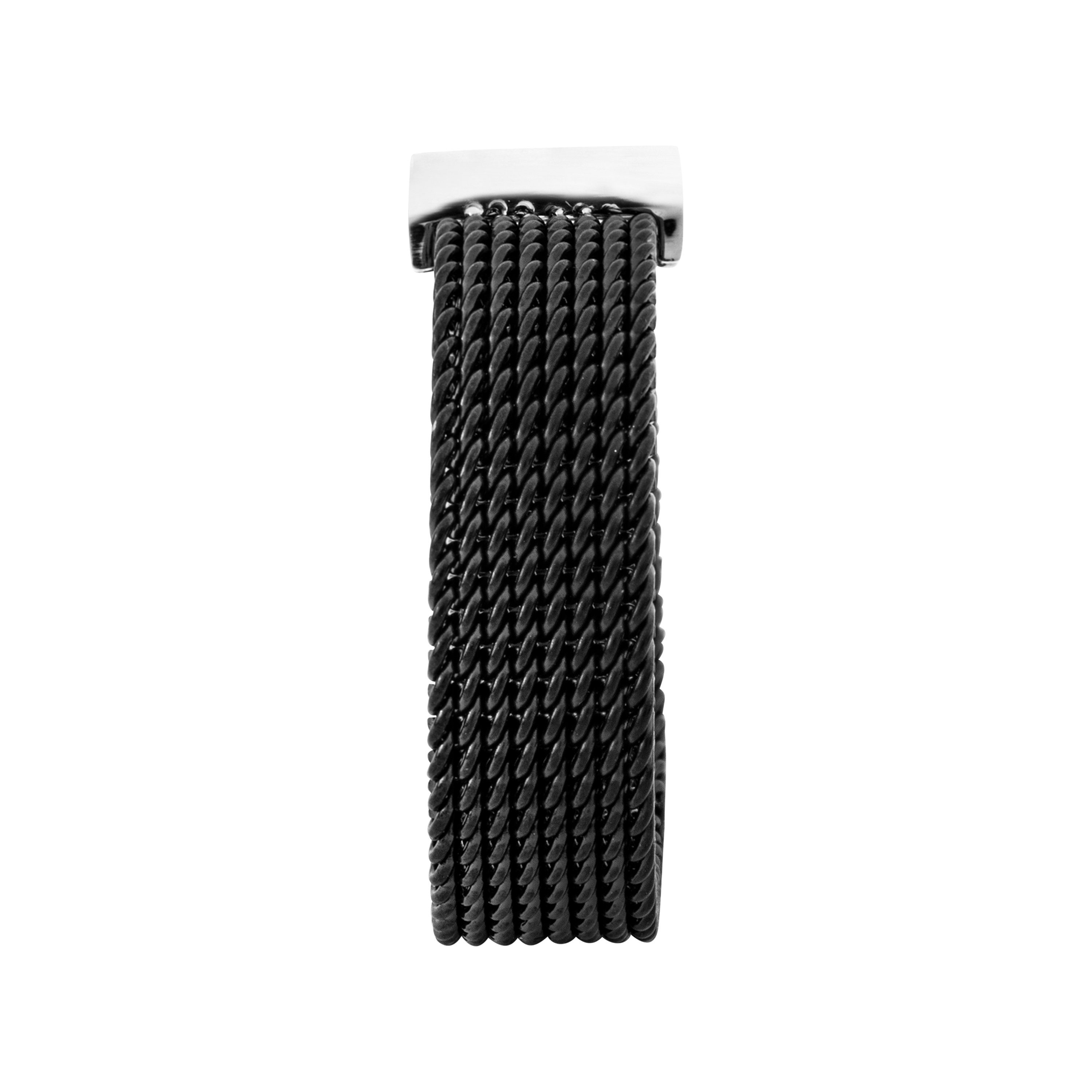 meditoys Fingerring Damen-Edelstahlring · Mesh-Ring (Schwarz) mit Kristall – Bild 5 von 5