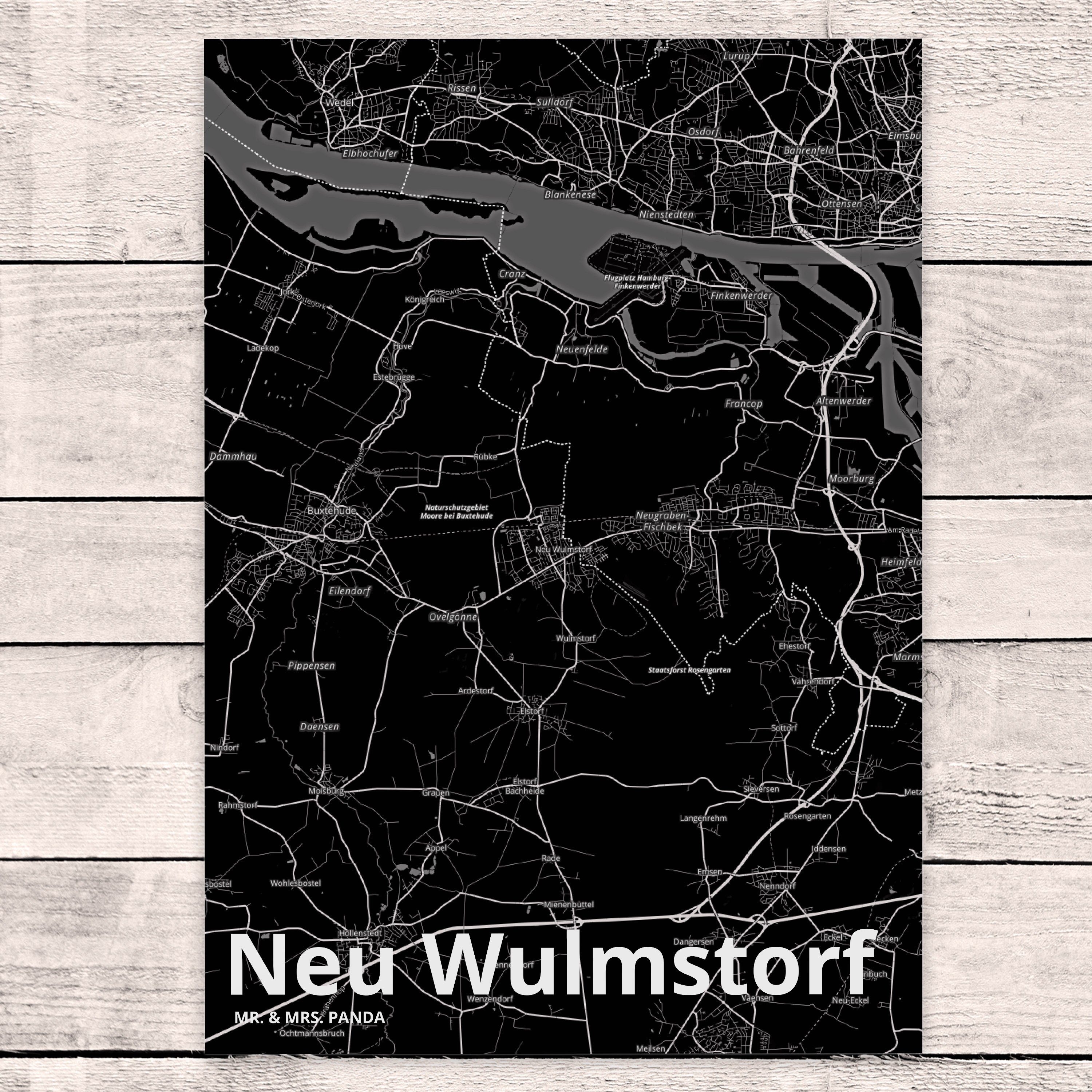 Mrs. Dorf Wulmstorf Mr. Postkarte Landkart & Geschenk, Karte Neu Panda Stadt - Grußkarte, Karte,