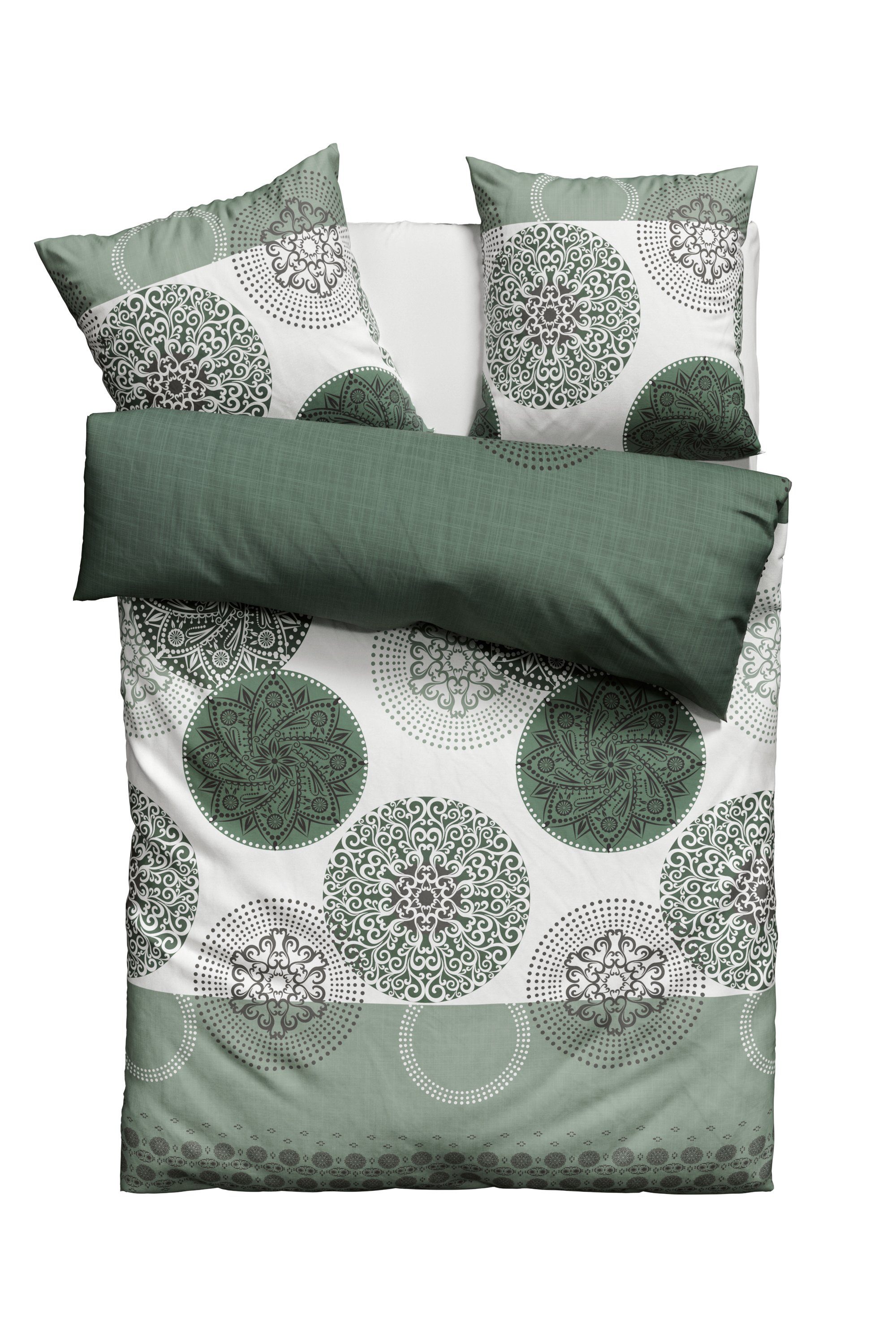 my home Bettwäsche Tesso in Gr. 135x200, 155x220 oder 200x200 cm, Linon, 3 teilig, Baumwolle, Bettwäsche mit Ornamenten und in verschiedenen Qualitäten