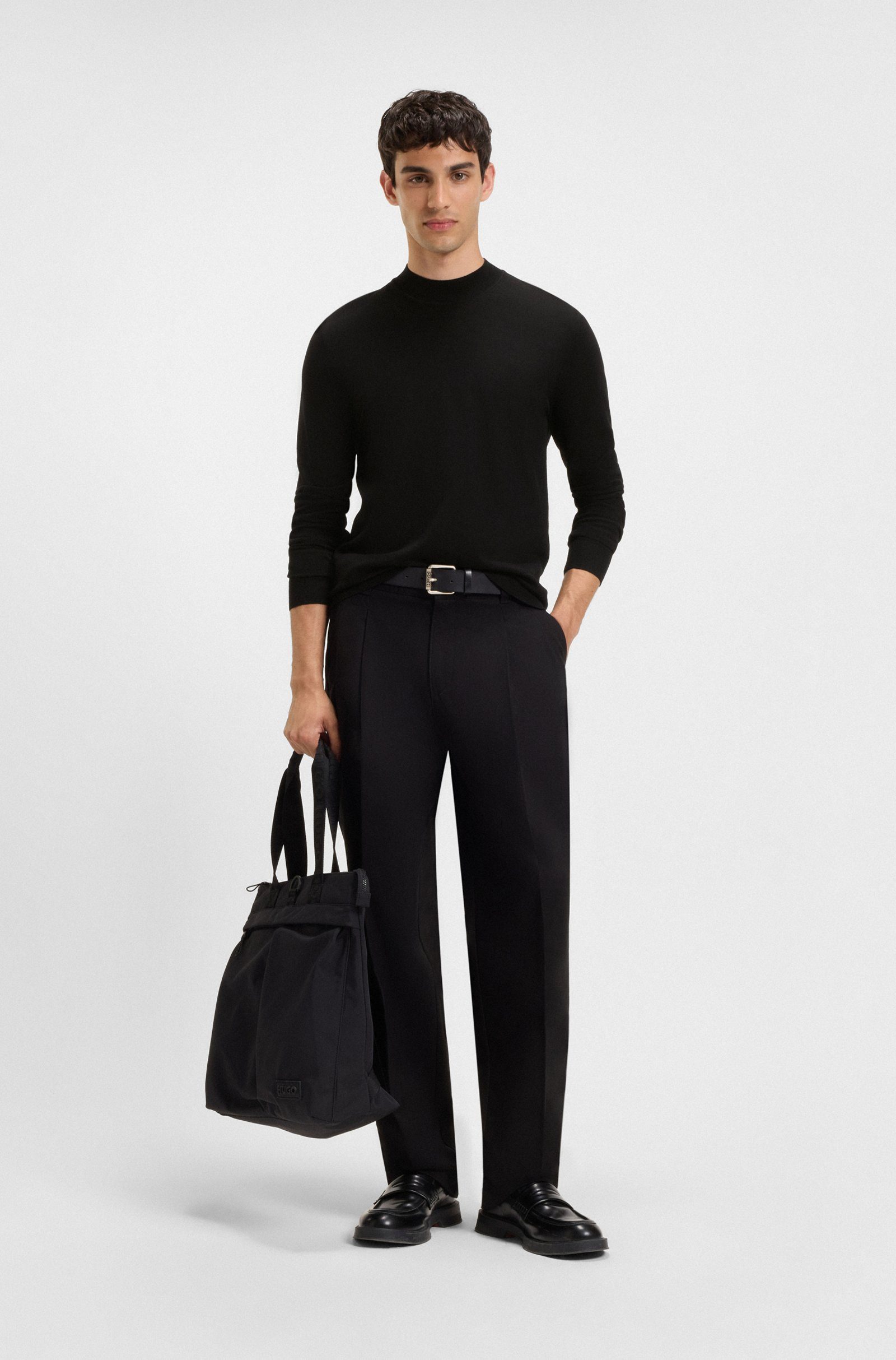 HUGO Strickpullover San Marc in schamler Passform (1-tlg)