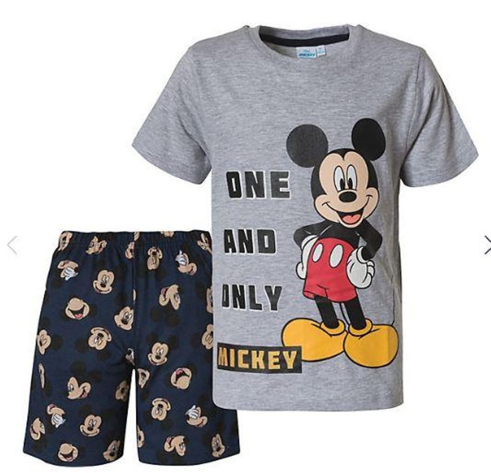 Disney Mickey Mouse Pyjama 2x Mickey Shorty Pyjama Kinder Schlafanzug Jungen + Mädchen (Set, 2 Stück) 2x Kinder Pyjama kurze Hose + T-Shirt