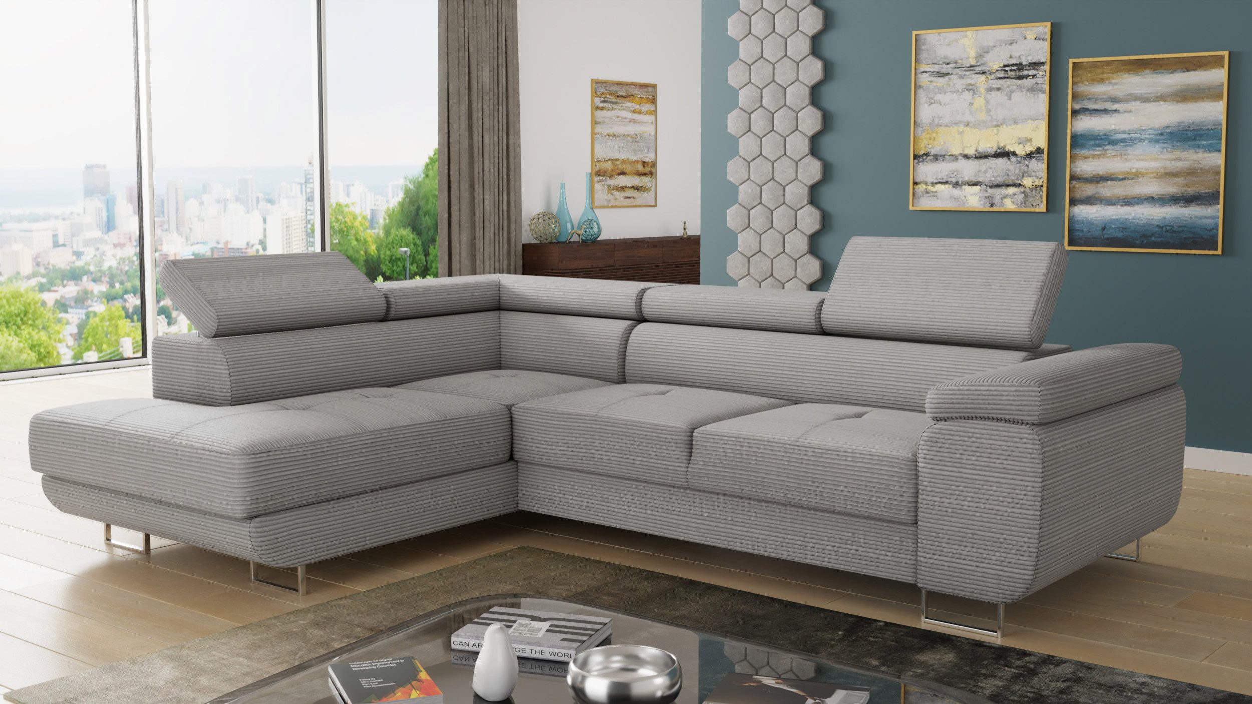 Sofnet Ecksofa Caris Cord, mit Schlaffunktion günstig online kaufen