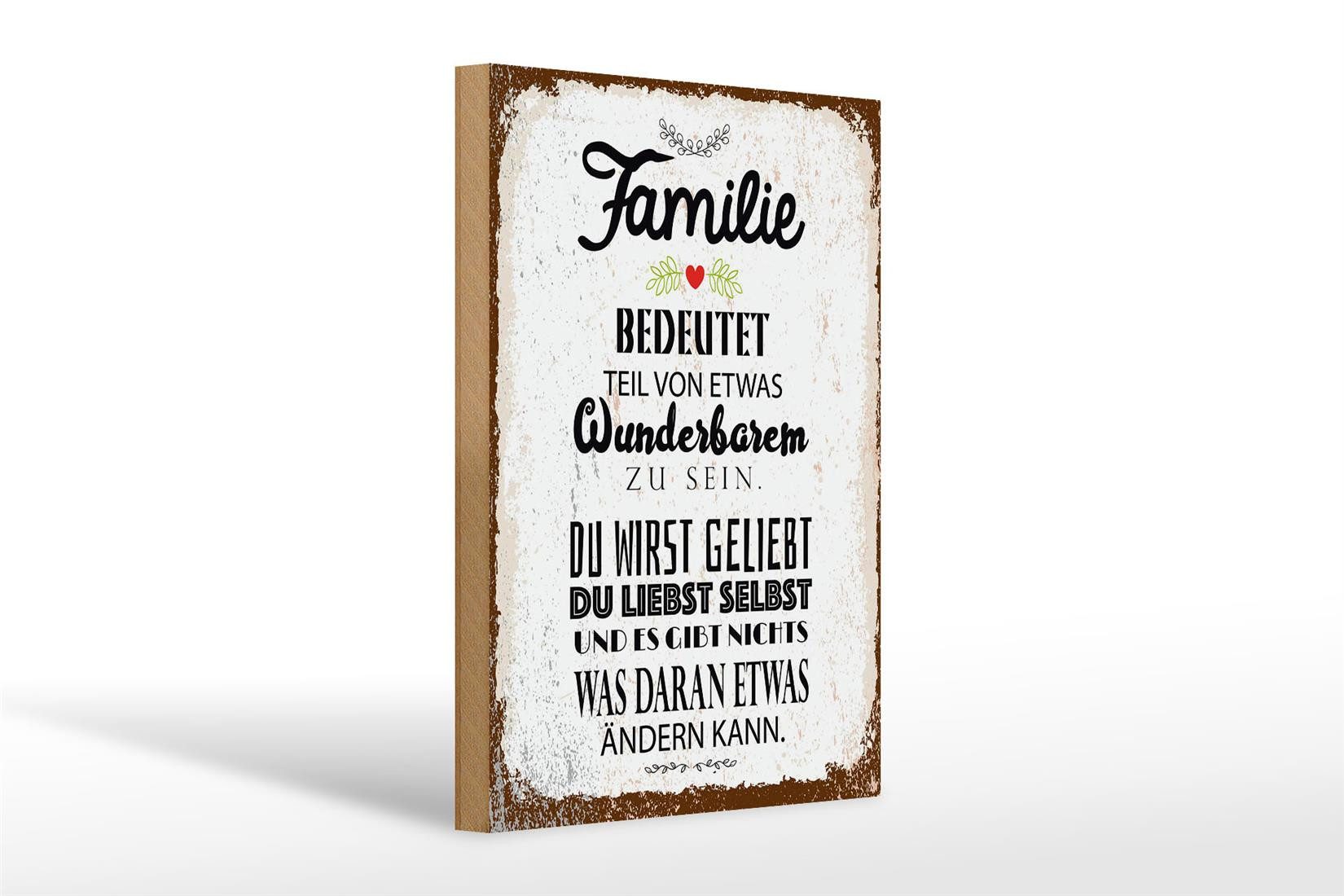 Femer GmbH Holzbild Spruch Familie Teil von etwas wunderbarem 20x30cm