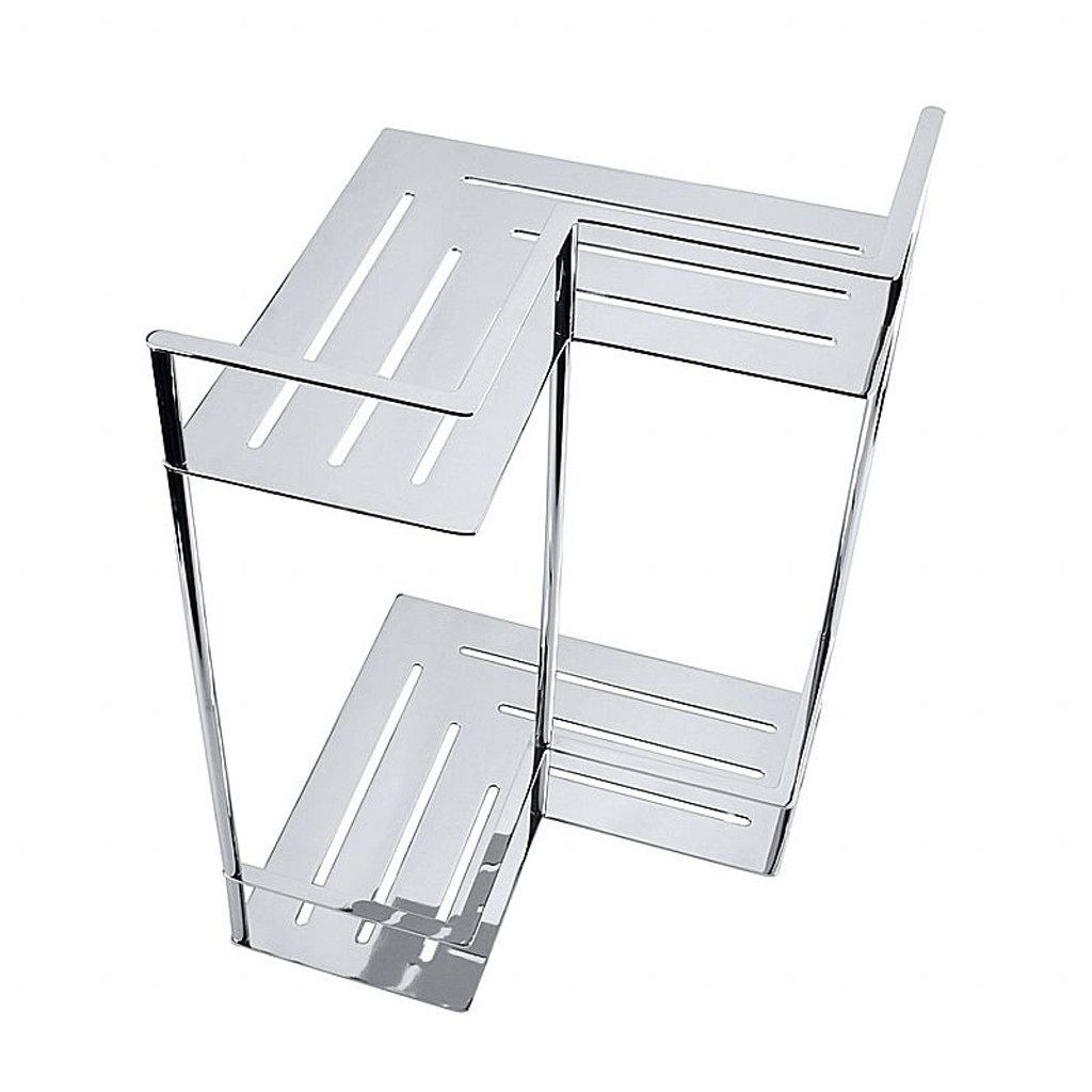 BRILLANTBAD® Duschregal BYTRO Doppeleckseifenkorb Edelstahl Chrom poliert Bad & WC >> Bohren