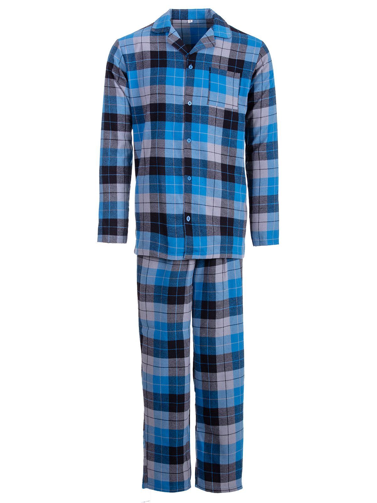 Henry Terre Pyjama Pyjama Set Langarm - Kent Karo allover günstig online kaufen