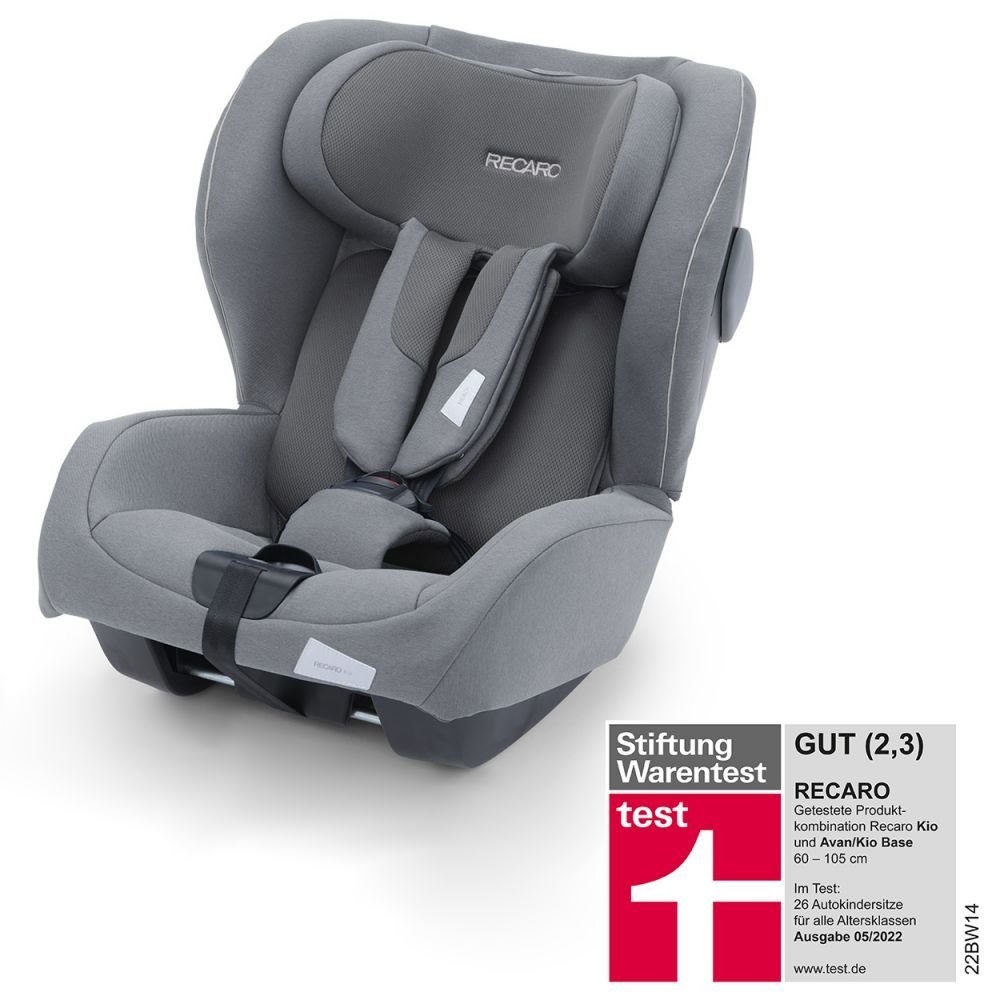 RECARO Autokindersitz Kio - Prime - Silent Grey, bis: 18 kg, Kinder Autositz i-Size 60 cm - 105 cm / 3 Monate bis 4 Jahre
