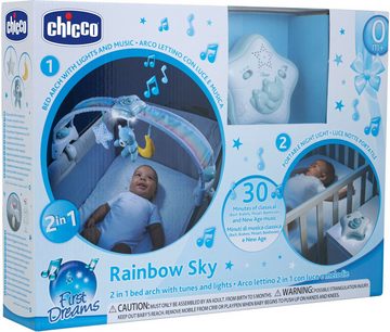 Chicco Spielbogen Regenbogen-Spielbogen für Kinderbett 2 In 1, mit Licht und Melodien, Blau