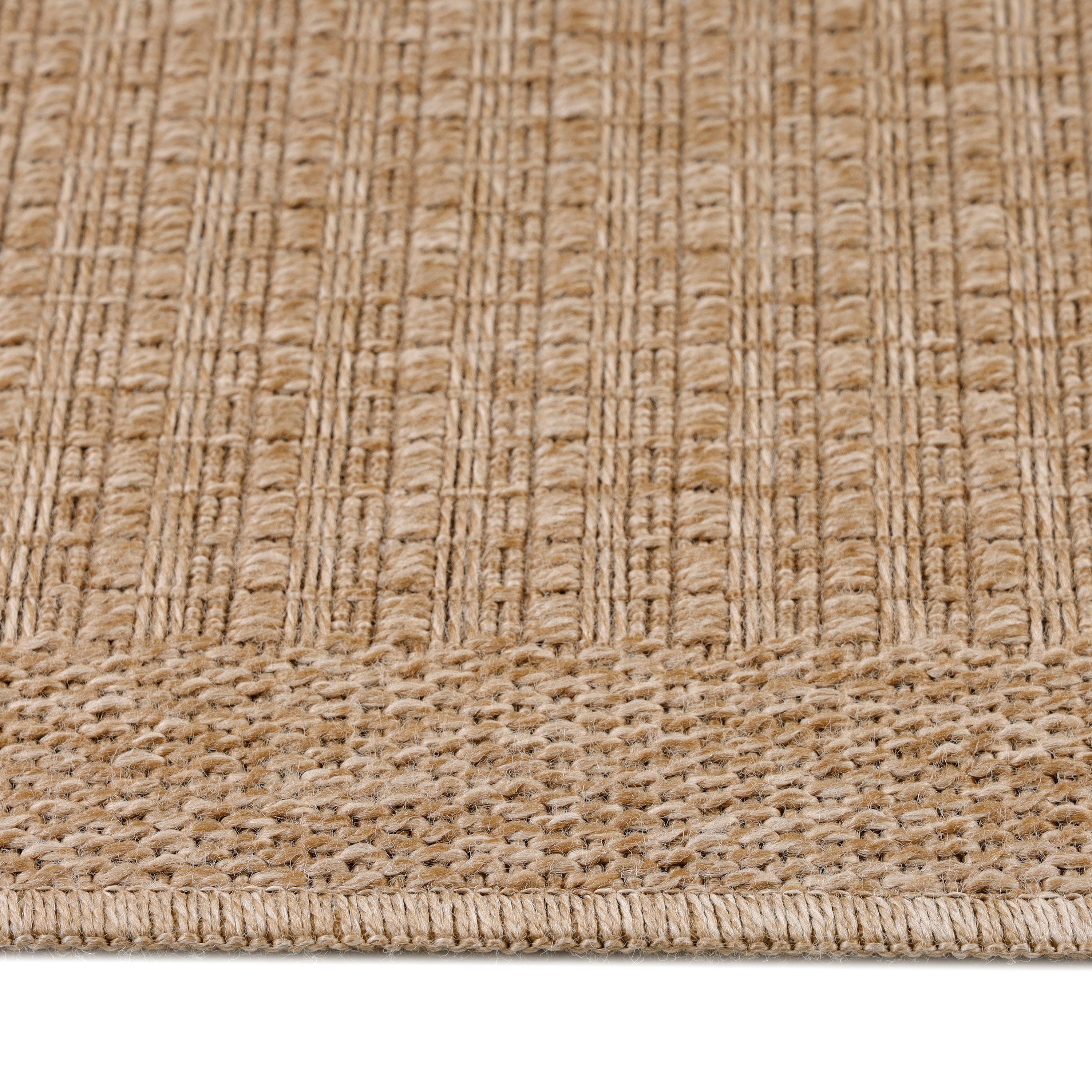 SIMPEX24 Outdoorteppich Vintage Design, Läufer, Höhe: 5 mm, Outdoor Teppich Vintage Design Natur Optik für Küche Balkon Terrasse