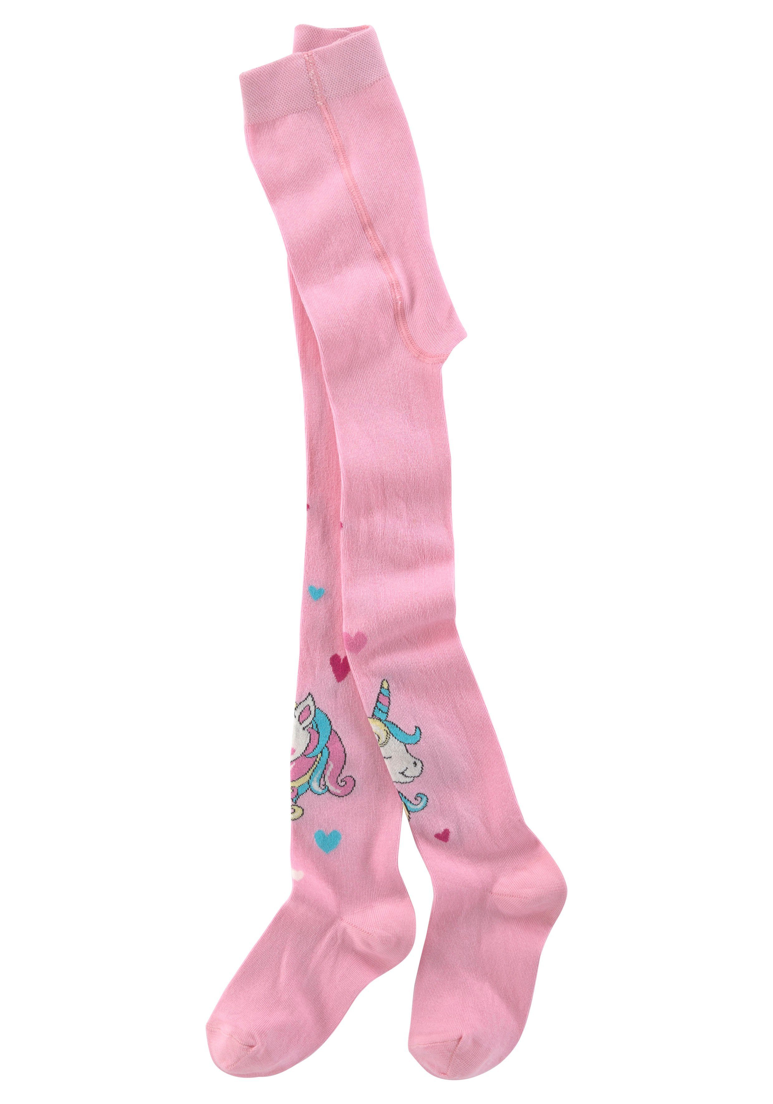 H.I.S Strickstrumpfhose (Packung 3 St) mit eingestrickten Einhorn Motiven