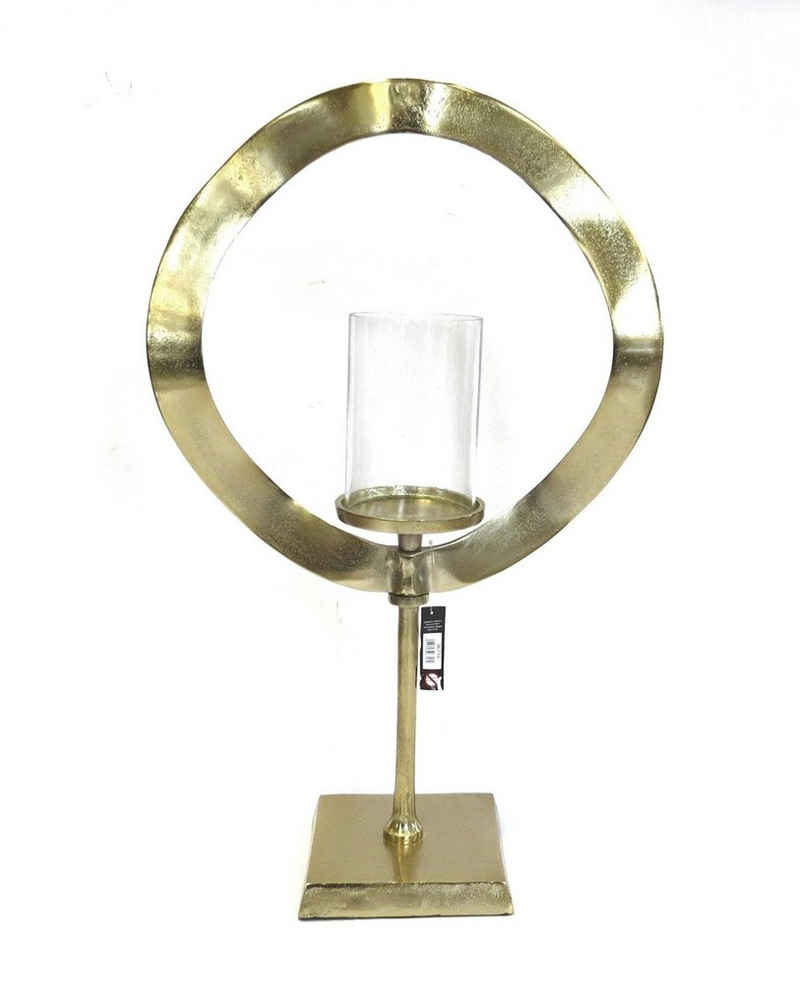 Kerzenständer Kerzenständer Windlicht Groß Gold Rund Design 62 cm, Extra Groß