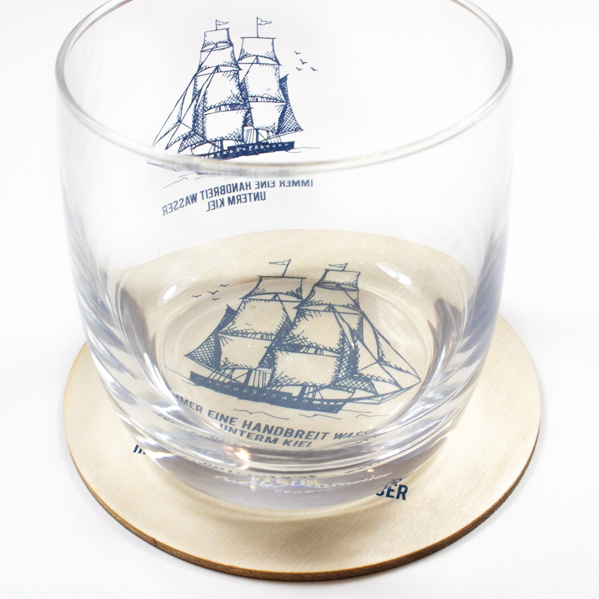 Bow & Hummingbird Whiskyglas Kristallglas "Wasser unterm Kiel" made in EU, Kristallglas