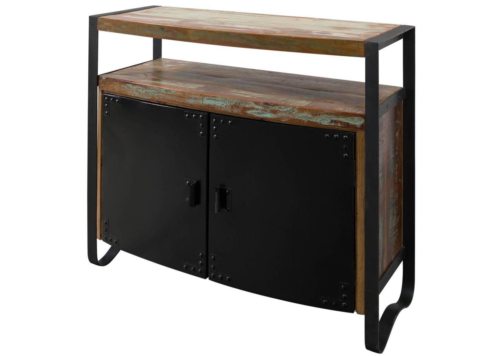 Massivmoebel24 Kommode INDUSTRIAL (Massivholz), Kommode Altholz 100x43x90 mehrfarbig lackiert INDUSTRIAL #41