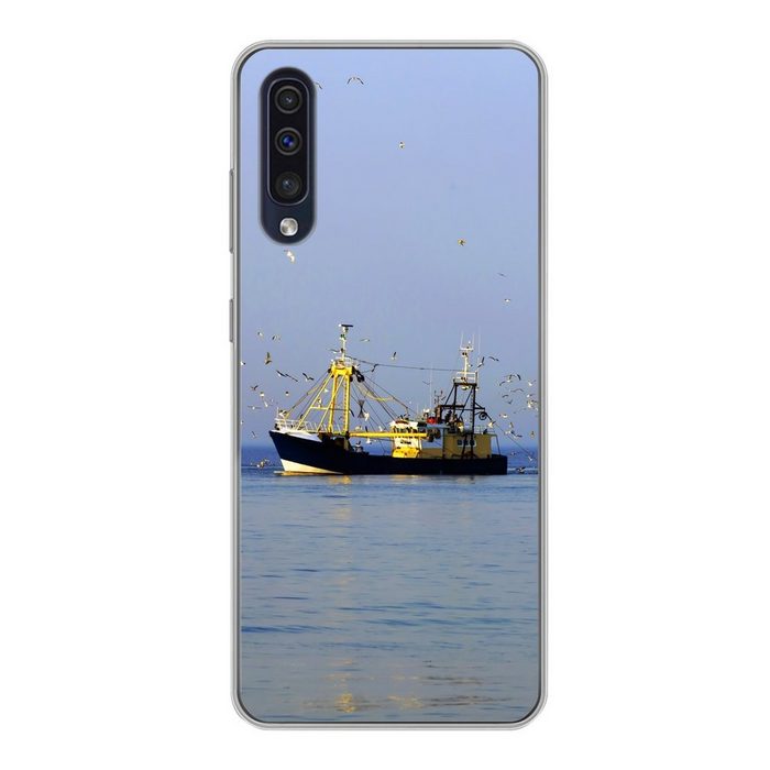 MuchoWow Handyhülle Nordsee - Fischerboot - Vogel Handyhülle Samsung Galaxy A30s Smartphone-Bumper Print Handy