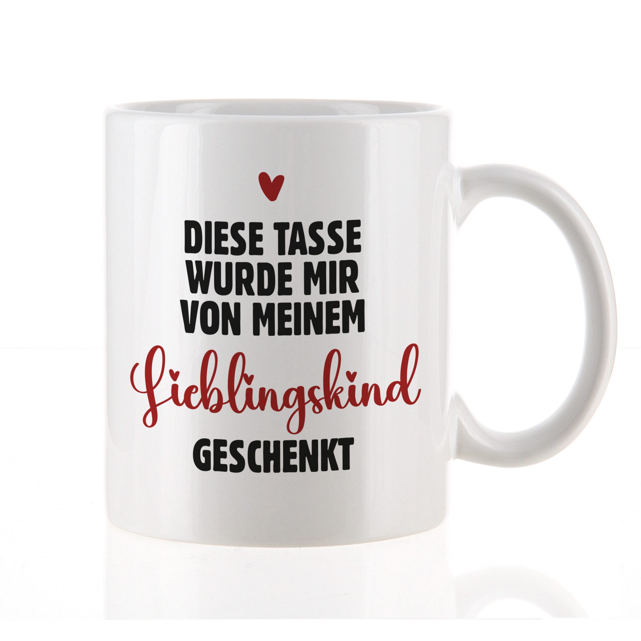 Herz & Heim Tasse "Lieblingskind" für Mama oder Papa als lustiges Geschenk, Keramik, mit Aufdruck