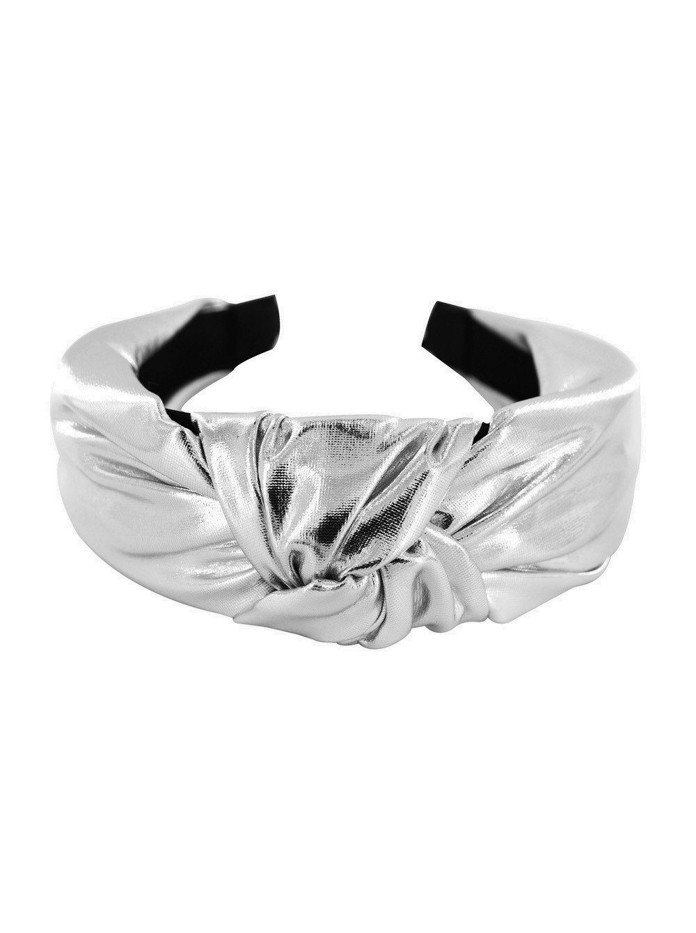 axy Haarreif Breiter Haarreif mit Knoten Metallic-Optik, Vintage Damen Haareifen Haarband