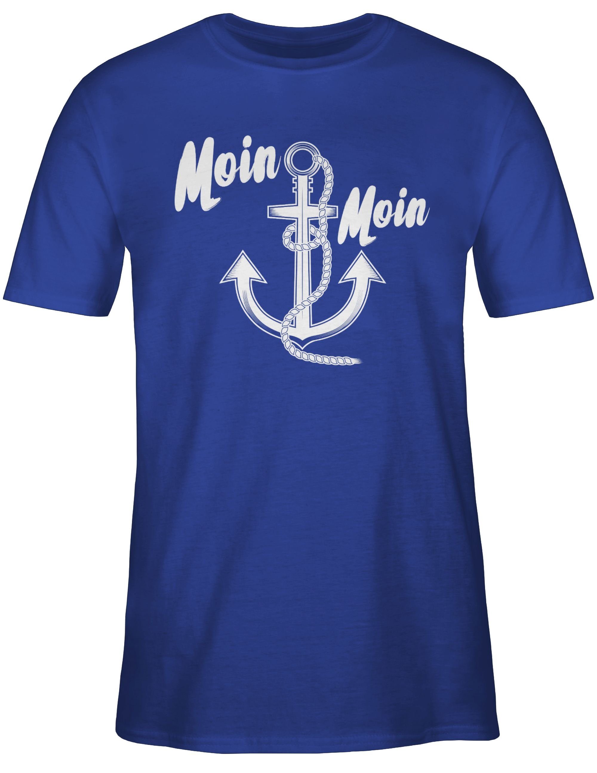 Moin Statement Moin Shirtracer Royalblau T-Shirt Sprüche 3 Anker