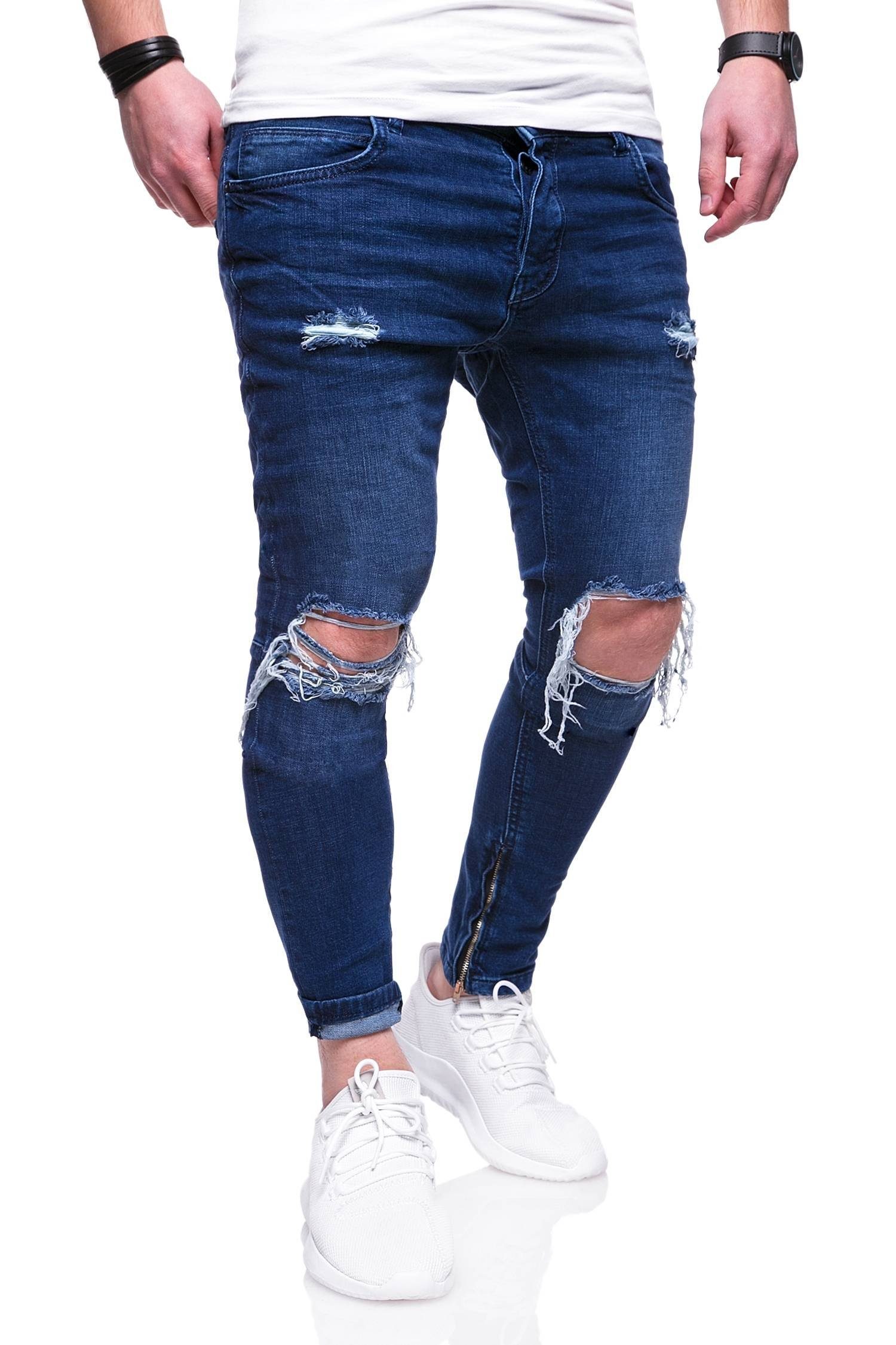 behype Röhrenjeans SPIKE (1-tlg) im Used-Look