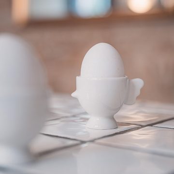 Flanacom Eierbecher Set aus Porzellan lustige Eierbecher Piepmatz, (2-tlg), Porzellan Geschenk zum Einzug