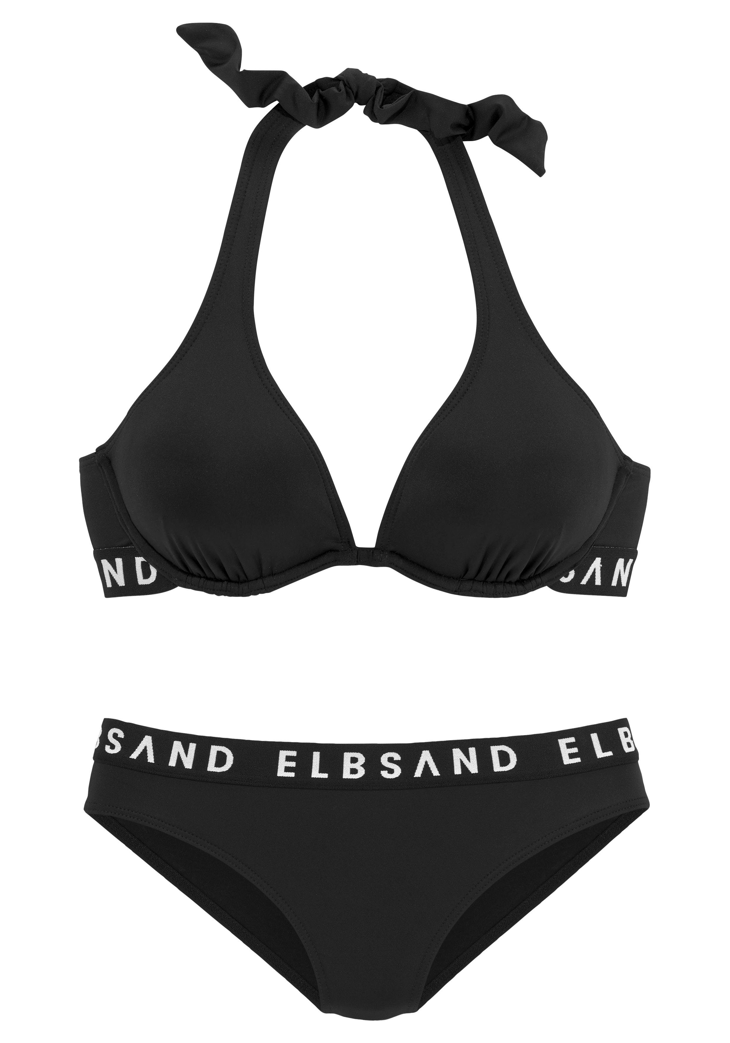 Elbsand Bügel-Bikini mit kontrastfarbenen Markenschriftzügen günstig online kaufen