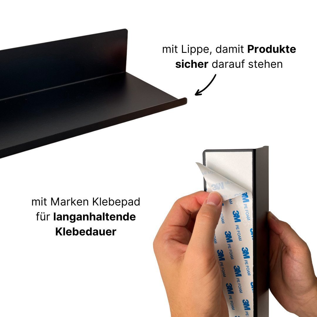 LIVINA HOME Duschablage ohne Bohren, Duschablage zum hängen, Duschkorb in schwarz, 1-tlg., Badregal, Duschregal, Duschzubehör, Badezimmerorganizer, Ablage – Bild 4 von 5