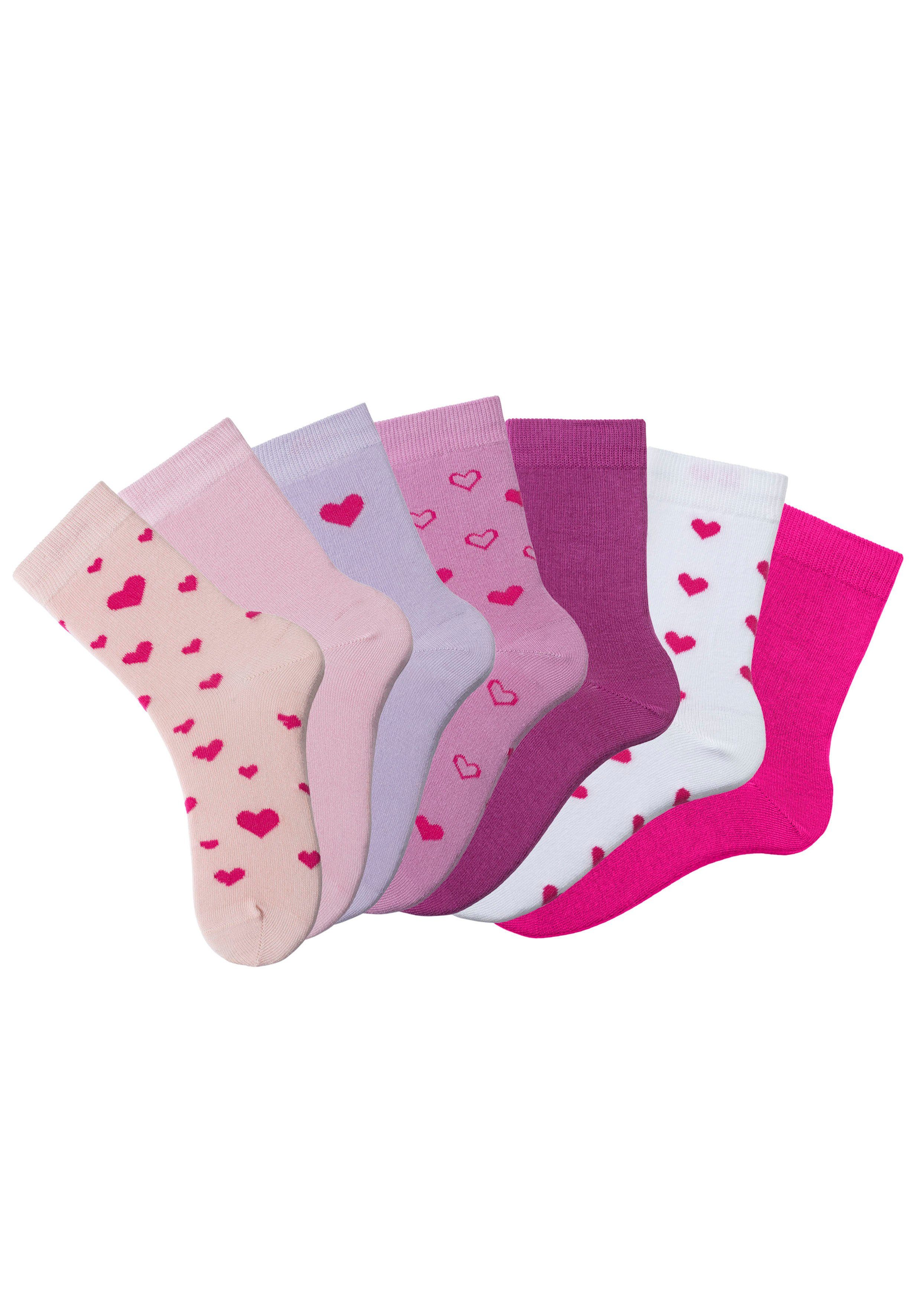 LASCANA Basicsocken (Box, 7-Paar) in Geschenkbox für den Valentinstag