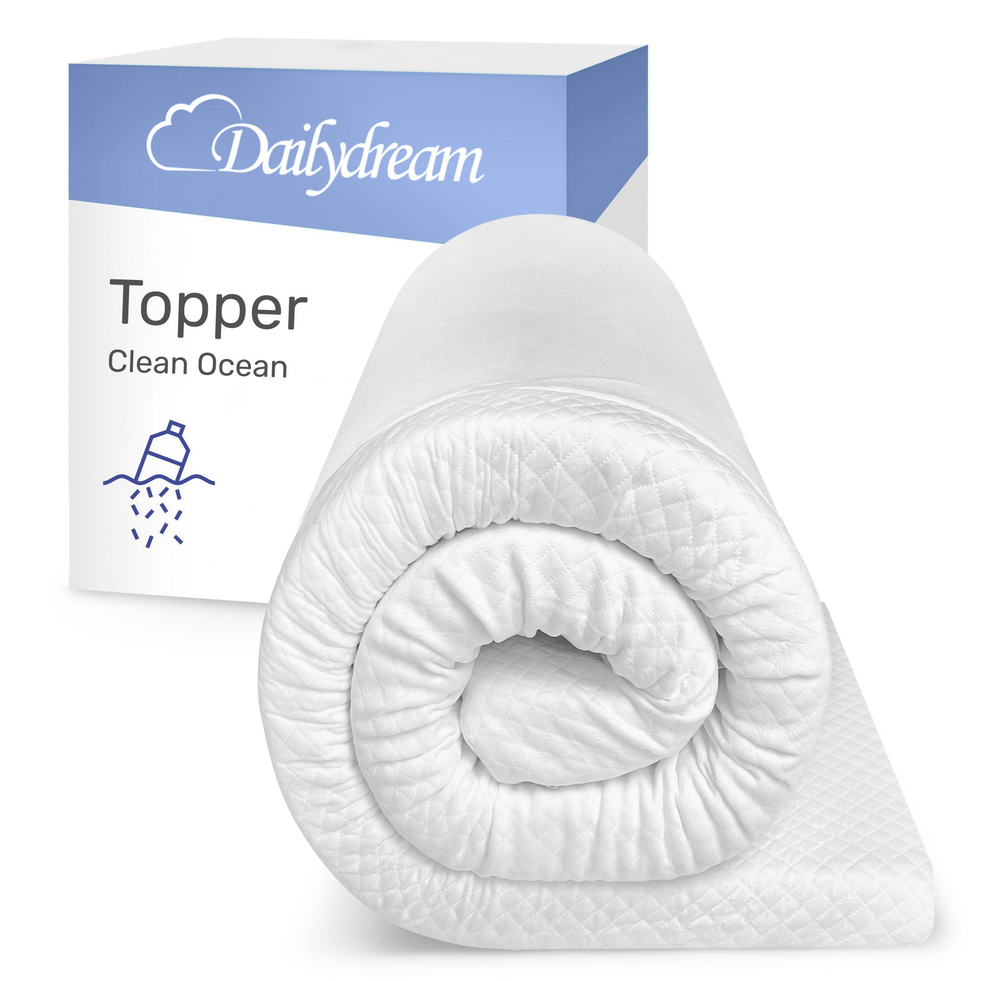 Dailydream, Цилиндр mit Memory Foam von, Viscoschaum, (mit unterschiedlichen Bezugs-Editionen, "Aloe Vera", "Lavendel", "Clean Ocean" oder "Standard), sorgt für Druckentlastung und einen erholsamen Schlaf