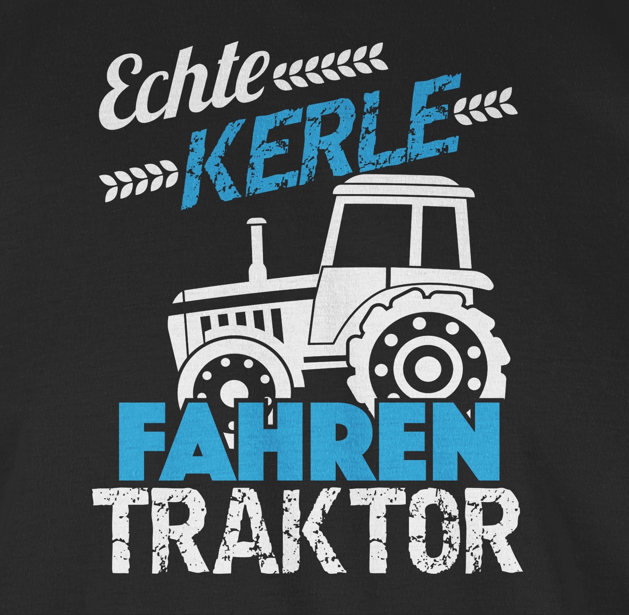 Shirtracer T-Shirt Echte Kerle Traktor Schwarz fahren 01 Traktor