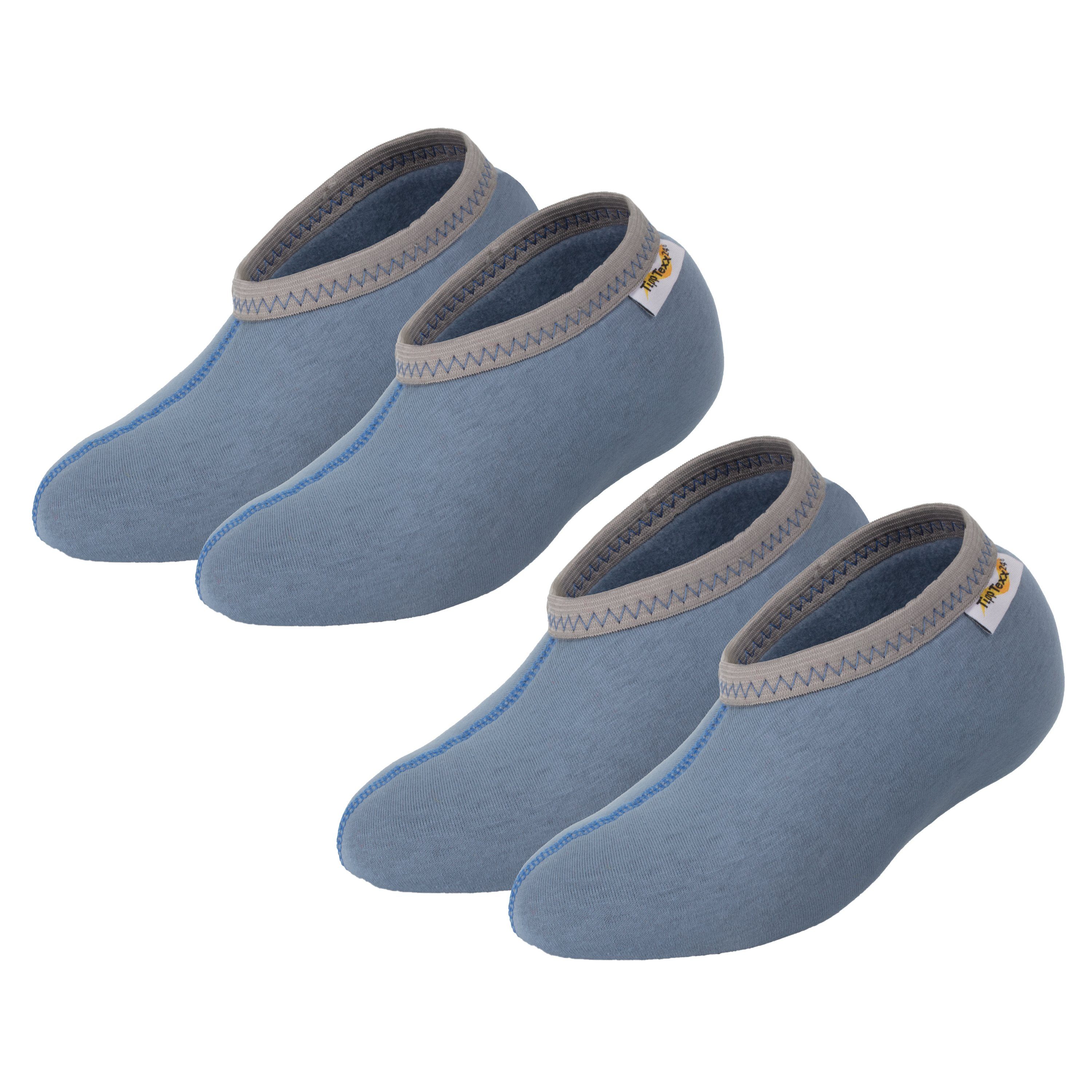 TippTexx 24 Socken 2 Paar Stiefelsocken 100% Baumwolle Gummistiefelsocken Nässeschutz Blau