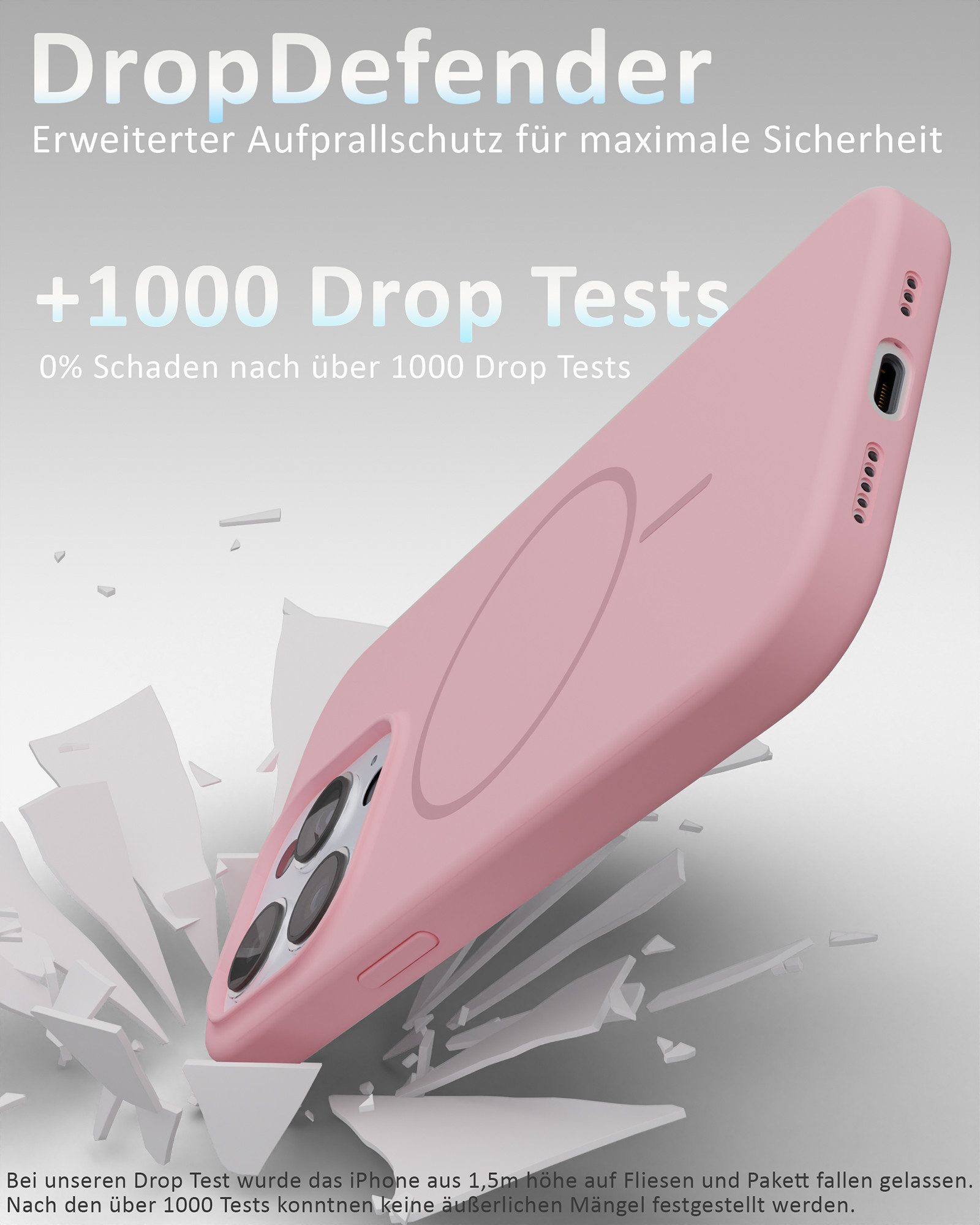 GreenHec Handyhülle Handyhülle Silikon iPhone 16 15 14 13 12 Pro Max Plus MagSafe 6.7 Zoll, Magnetisch Weiß Case Cover Schutz - Pink Blau Schwarz Braun Weiß – Bild 4 von 5