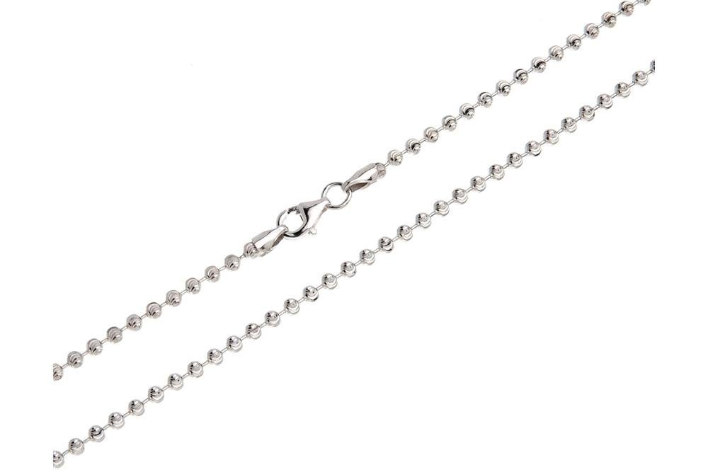 Valentinstagsgeschenk Silberkettenstore Silberkette Kugelkette, geschliffen 2,5mm - 925 Silber, Länge wählbar 38-120cm, silberfarben, 55cm, 55cm