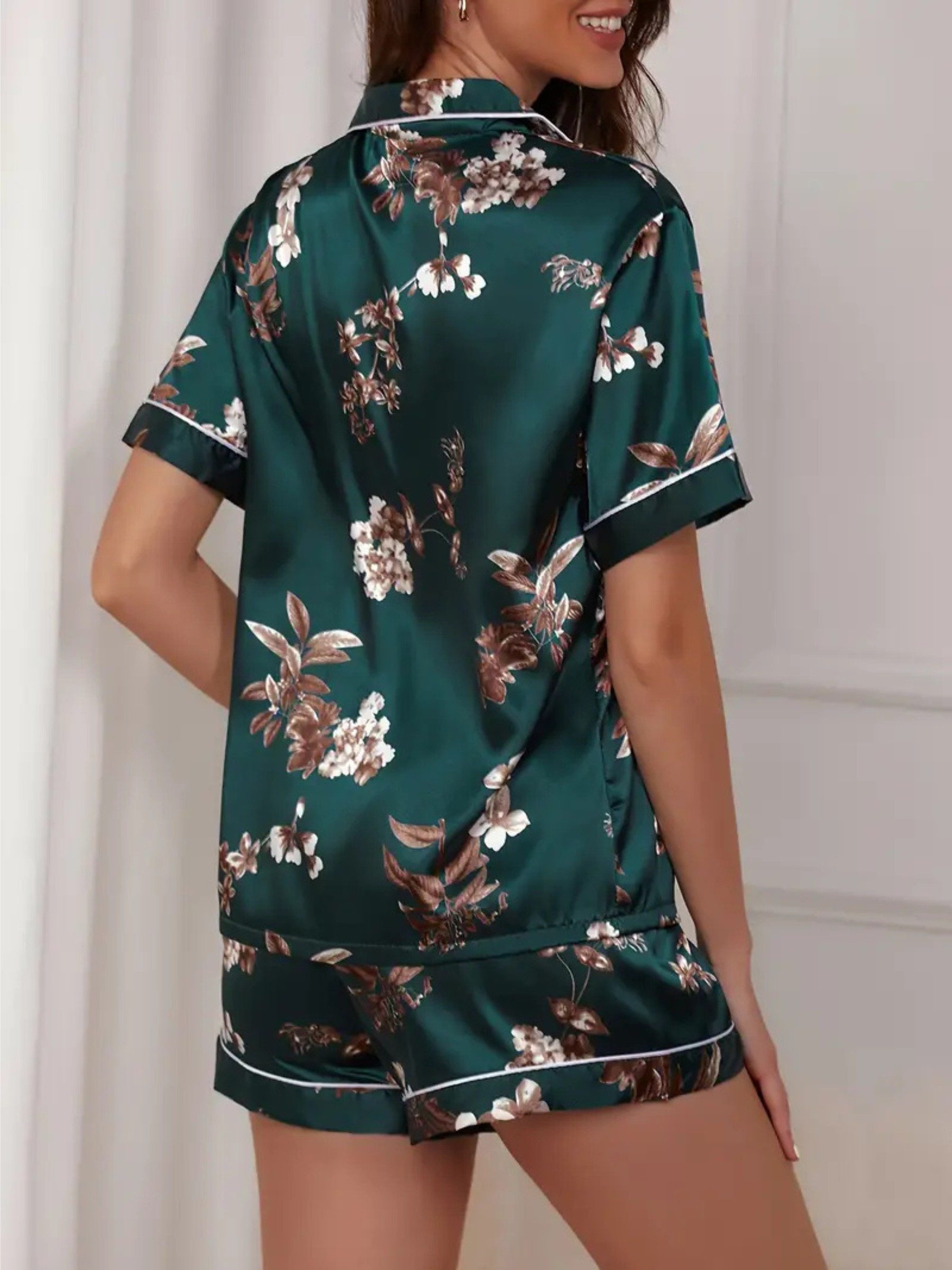 Elegant Love Schlafanzug Damen Satin Pyjama günstig online kaufen