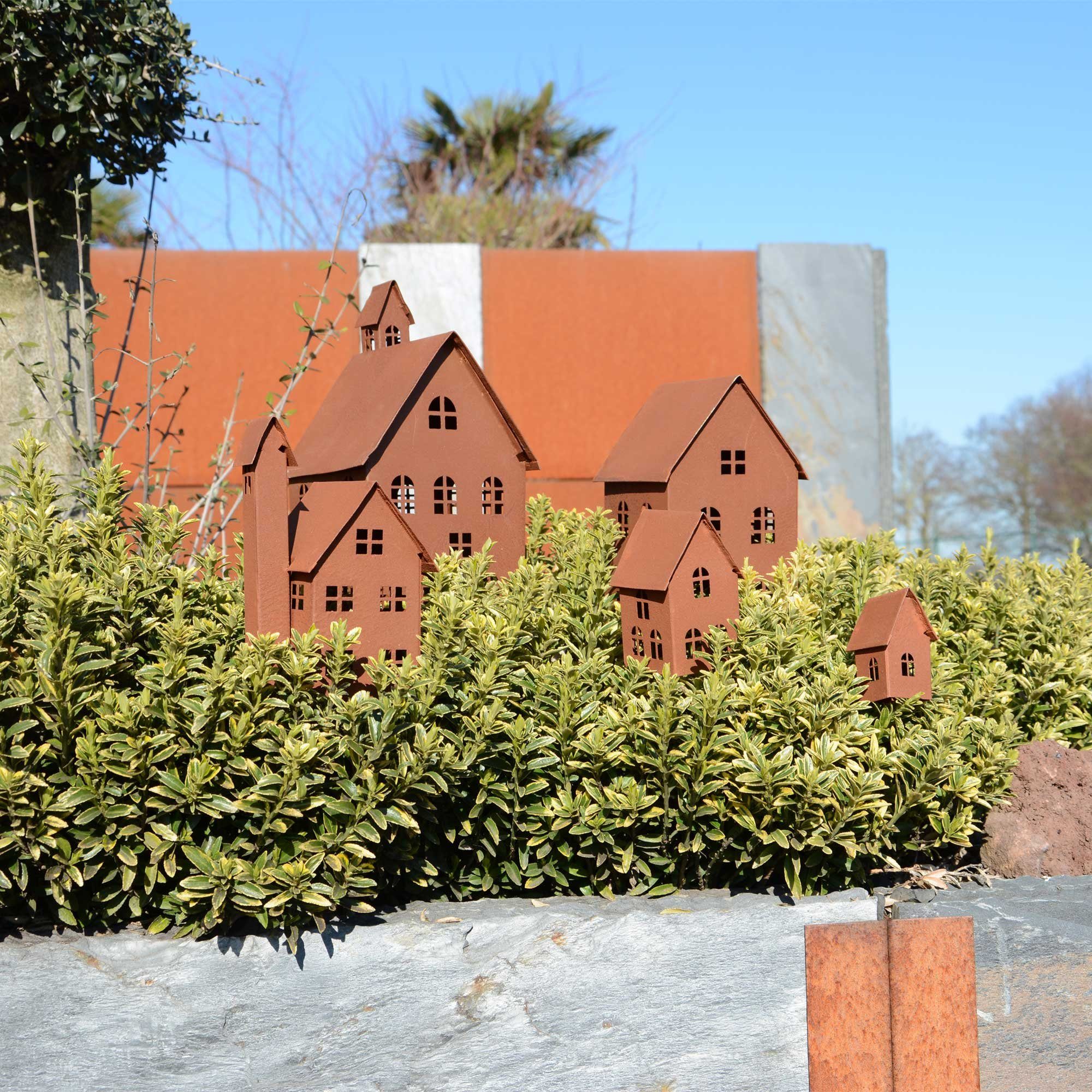 UNUS HOME Teelichthalter Deko Häuser Metall 5er Set (5 St., 5er Set verschiedene Farben), Dekohaus Metallhaus Teelichhäuser beleuchtbar für drinnen und draußen