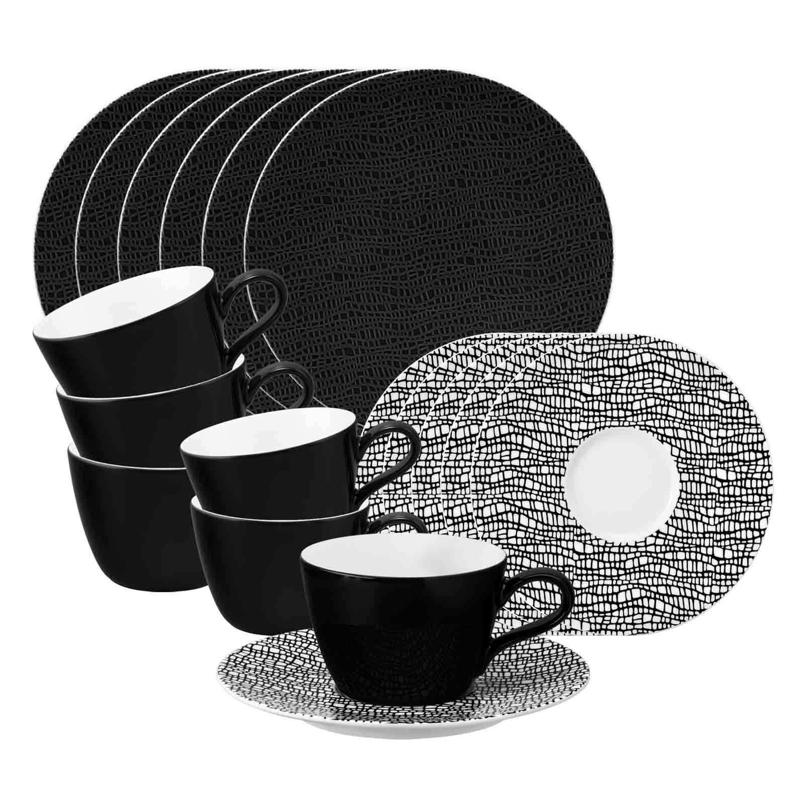 Seltmann Weiden Kaffeeservice Life Fashion Kaffeeservice 18er Set (18-tlg), 6 Personen, Porzellan