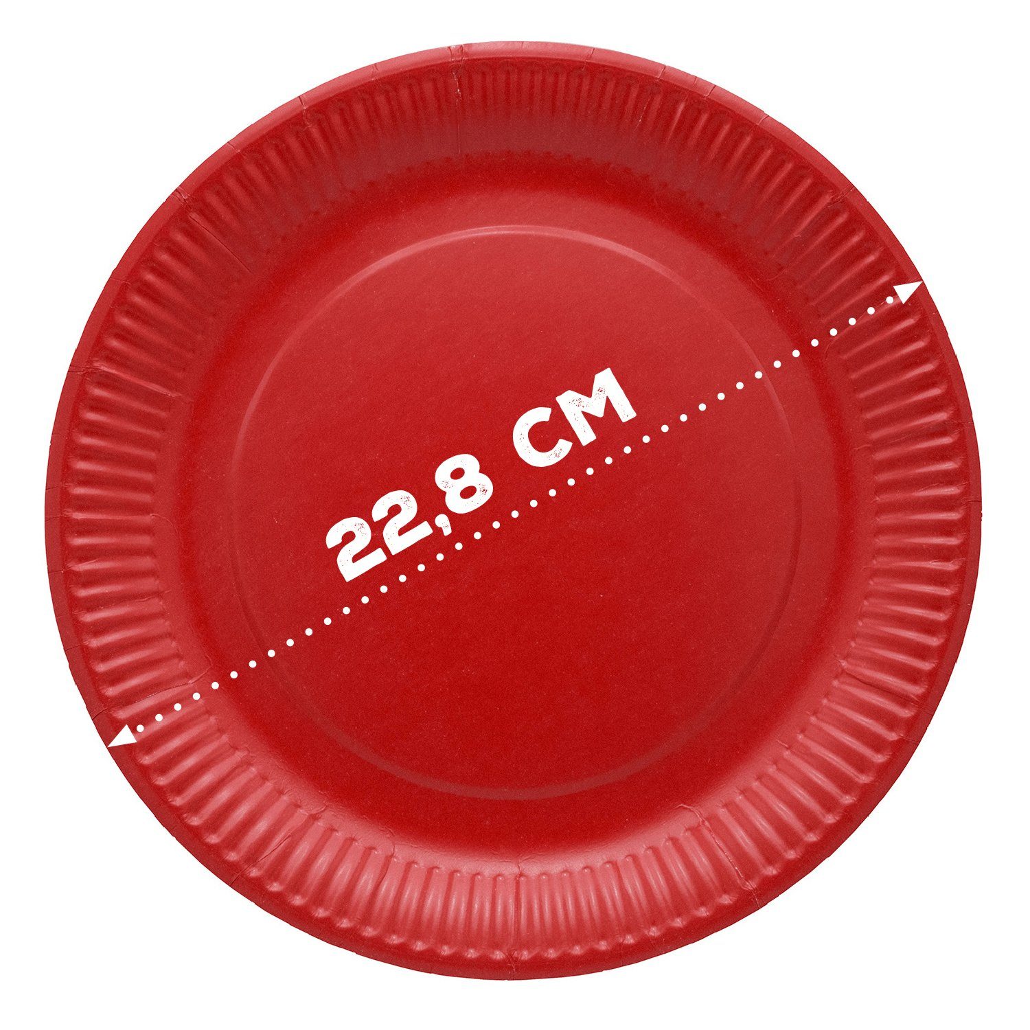 Ökolution Pappteller Ökolution und STK, rot 20 Einweg-Teller rund, bunt