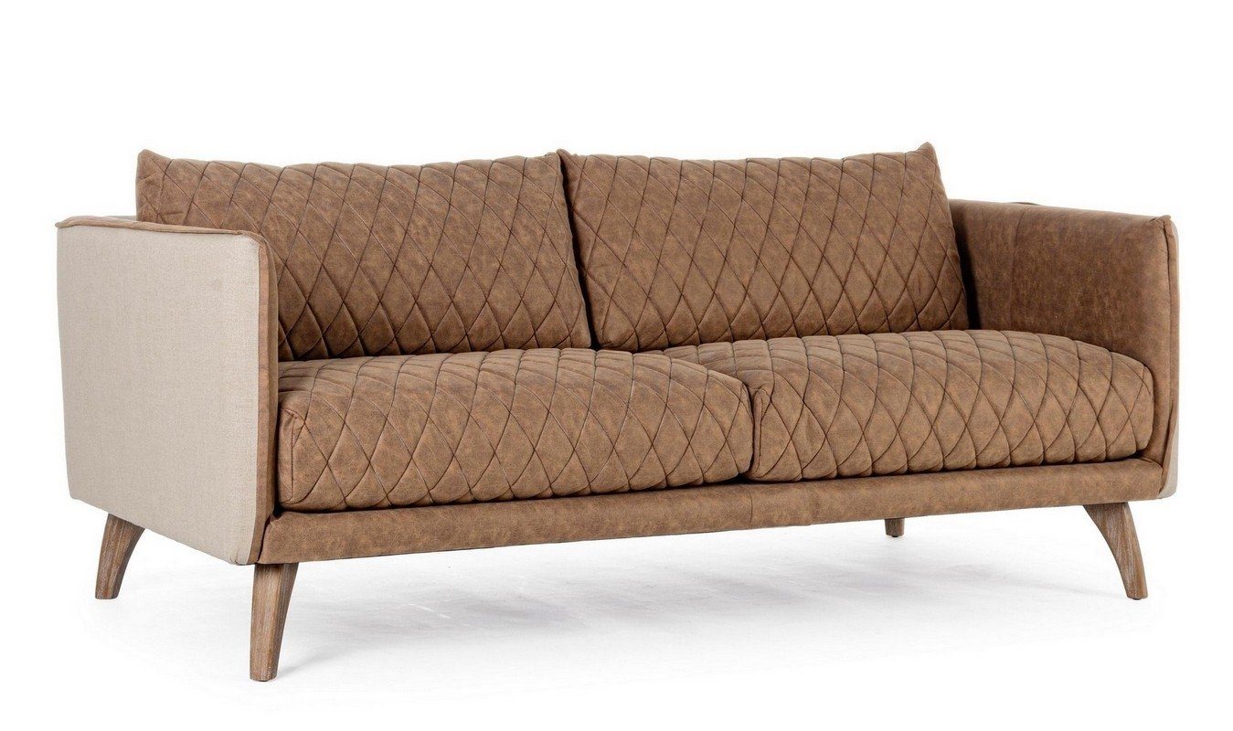 Sofa Natur24 Sofa Couch Polster Helston Eschenholz 188,5x76,5x89cm Sofa