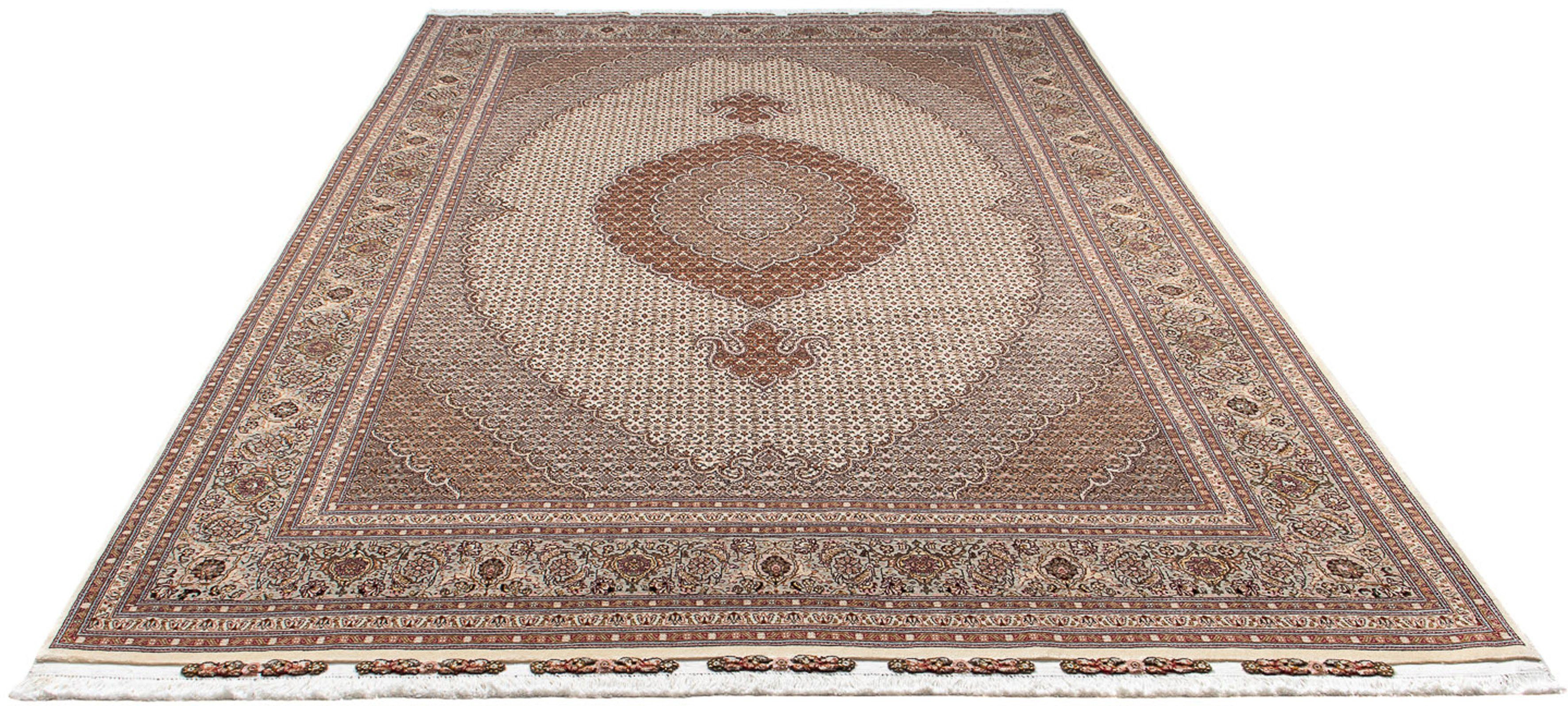 Orientteppich Perser - Täbriz - Royal - 316 x 198 cm - beige, morgenland, rechteckig, Höhe: 7 mm, Wohnzimmer, Handgeknüpft, Einzelstück mit Zertifikat