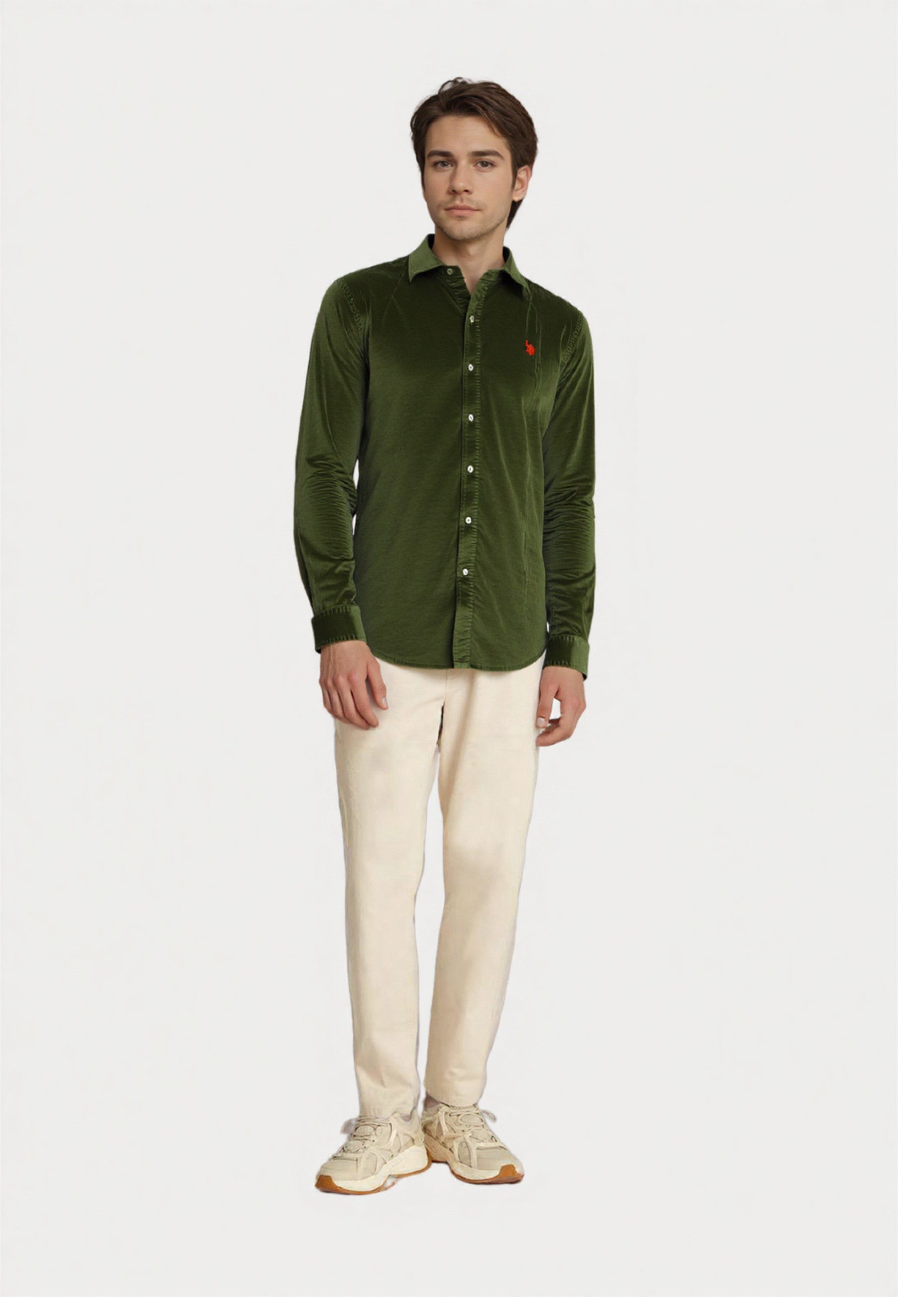 U.S. Polo Assn. Langarmhemd Hemd Button Down Shirt CORD (1-tlg)