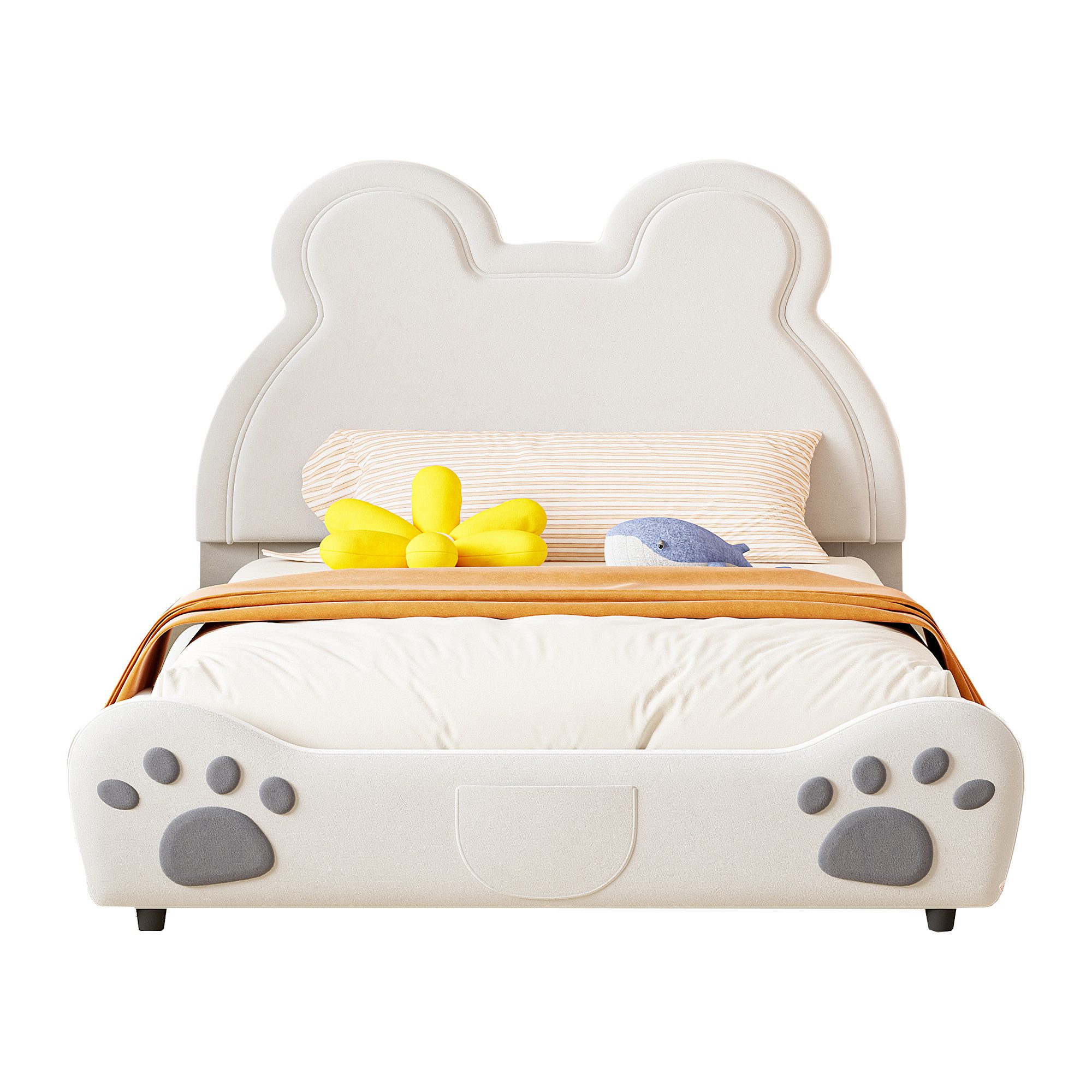 Flieks Polsterbett, Bärenform Kinderbett Doppelbett 140x200cm günstig online kaufen