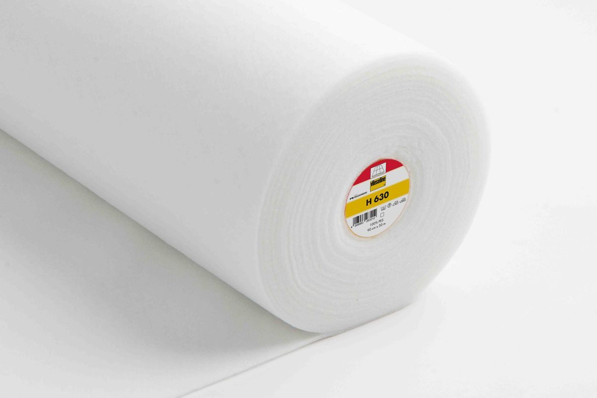 Stoff Vlieseline Meterware Bügelvlies H630 weiß fixierbar 90cm, 100 % Polyester,fixierbar,90 cm