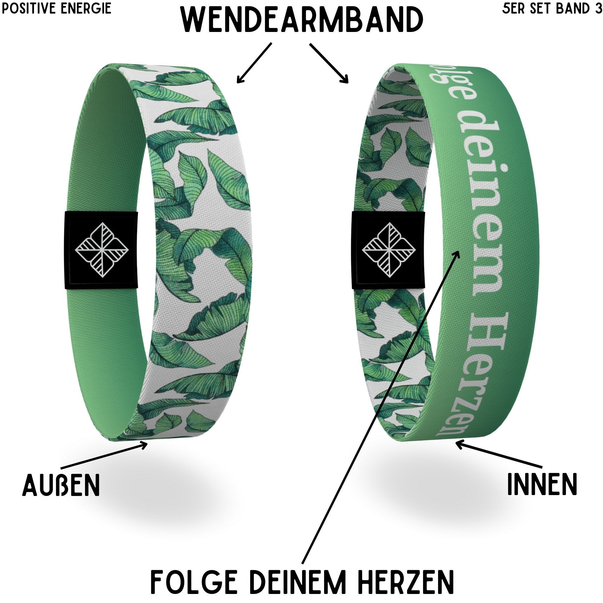 juma Armband - glaubensband - 5er Sets- Verschiedene Größen - Motivations-Armbänder – Bild 4 von 5