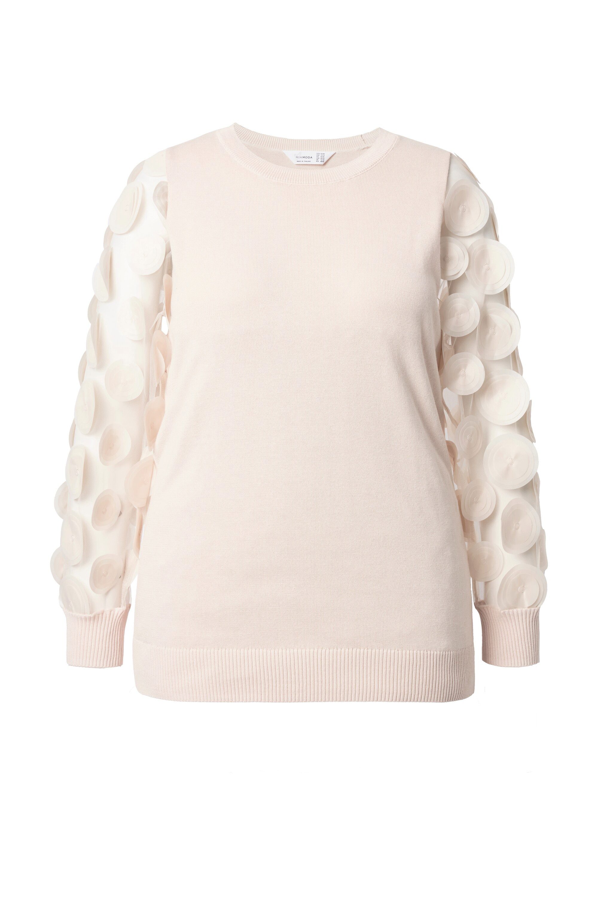 MIAMODA Strickpullover Pullover Komfort Fit Langarm mit 3D-Applikationen günstig online kaufen