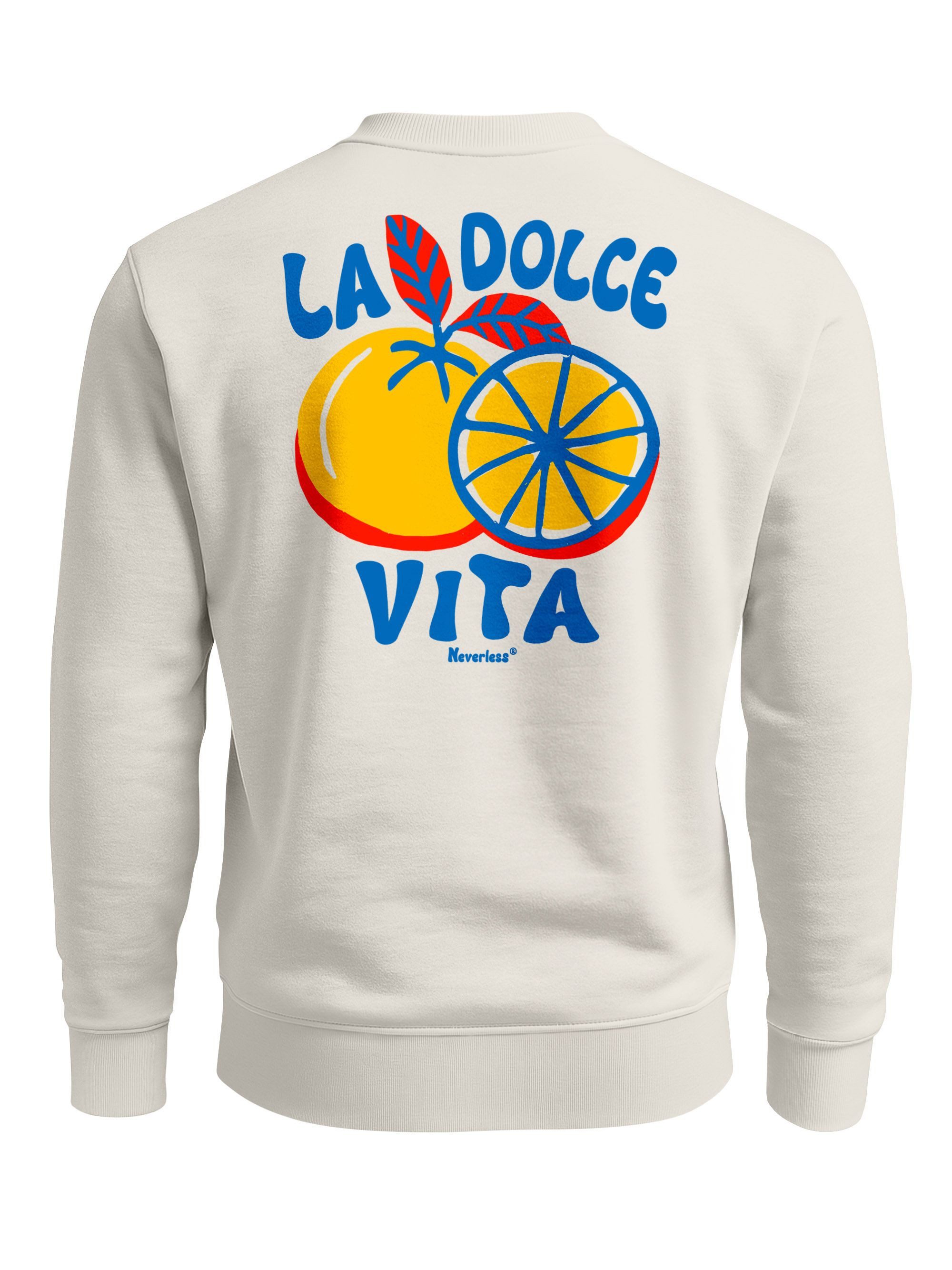 Neverless Sweatshirt Sweatshirt Herren Pullover mit Backprint La Dolce Vita günstig online kaufen