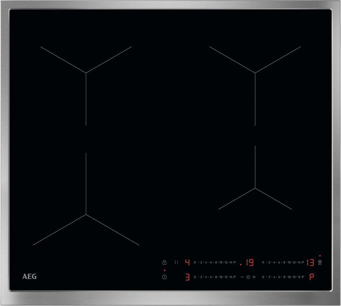 AEG Induktions-Kochfeld Serie 5000 TO64IA0AXB, mit Edelstahlrahmen, mit vier Kochzonen, mit PowerBoost-Funktion