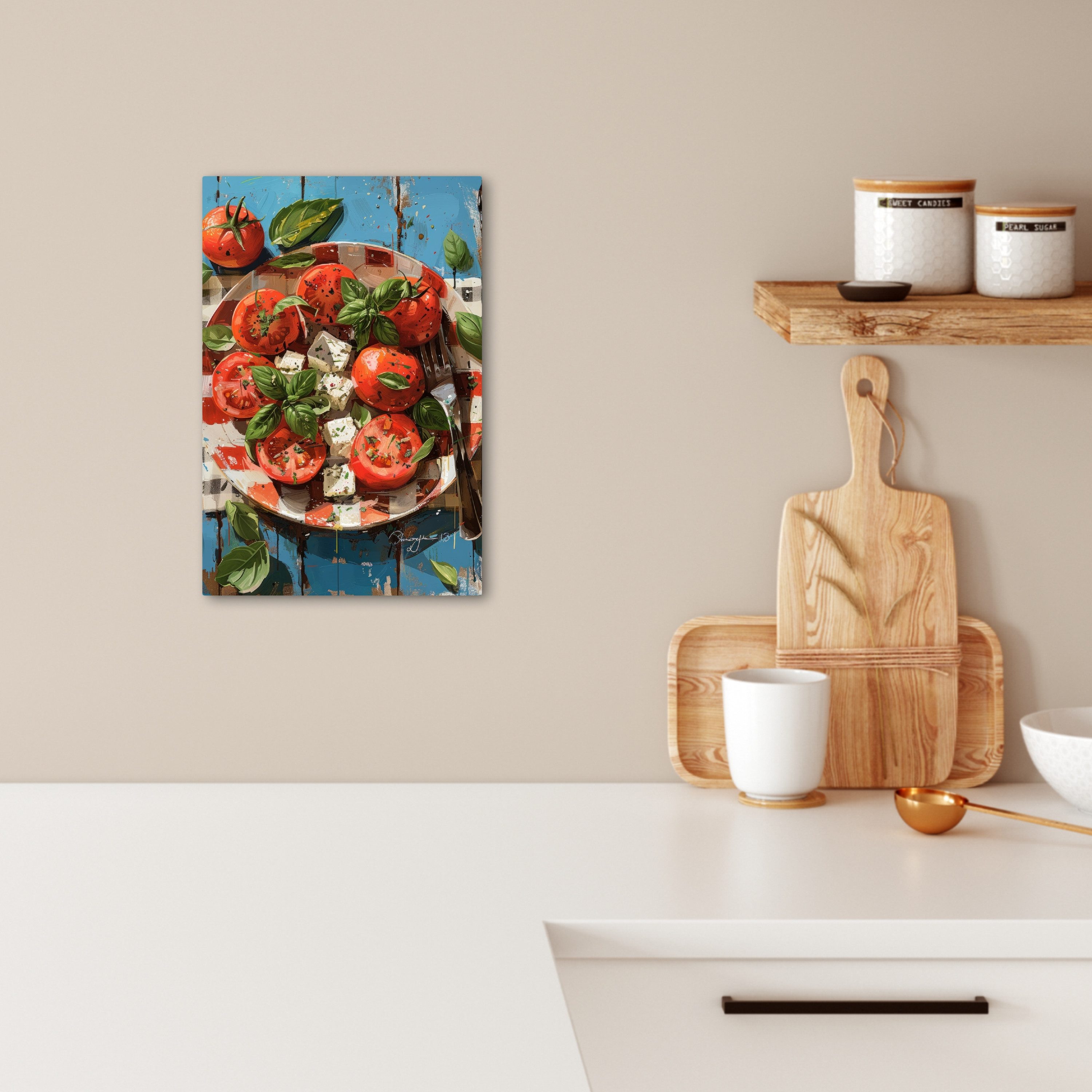 OneMillionCanvasses® Leinwandbild Caprese - Salat - Sommer - Lebensmittel, Fotodruck (1 St), Wandbilder für Esszimmer, Wanddeko Bilder Küche, 20x30 cm – Bild 2 von 3