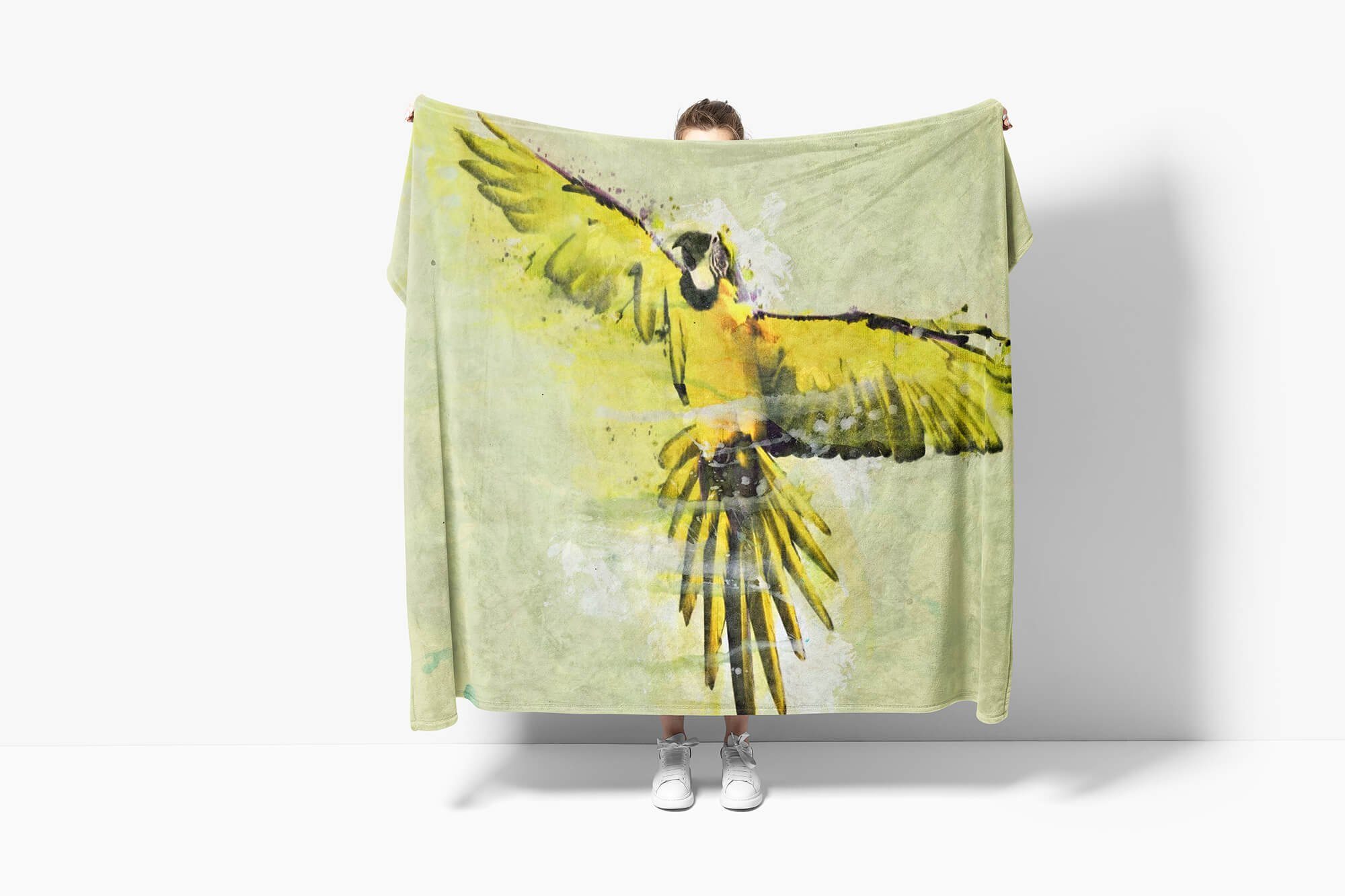 Saunatuch Fly Art Tier Baumwolle-Polyester-Mix Strandhandtuch Motiv, Handtuch Handtücher Serie Kuscheldecke (1-St), Handtuch Sinus Kunstvoll SplashArt