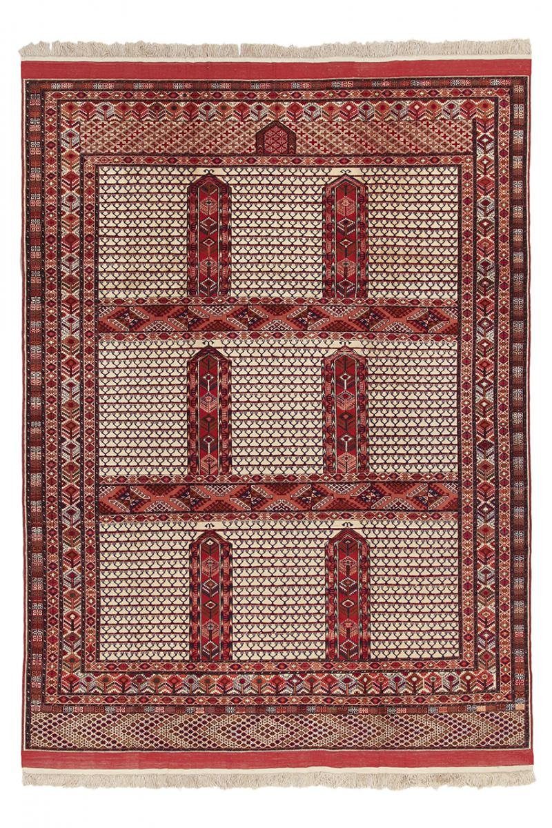 Seidenteppich Afghan Seide 206x275 Handgeknüpfter Orientteppich, Nain Trading, rechteckig, Höhe: 5 mm