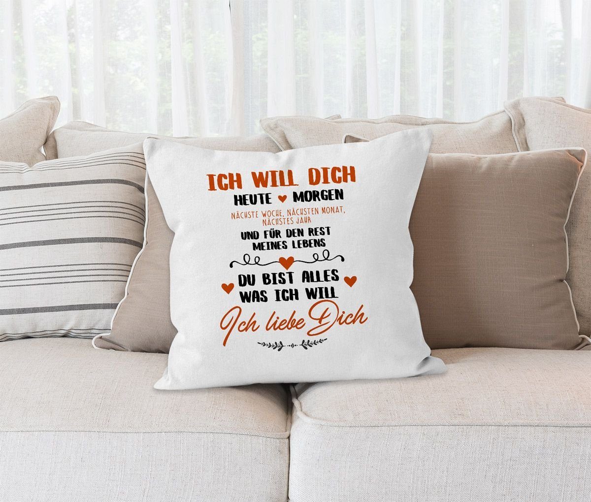 MoonWorks Kissenbezug Mit Spruch – Lustige Liebeserklärung „Ich Liebe Dich Mehr! Ende!“ – Geschenk Für Paare