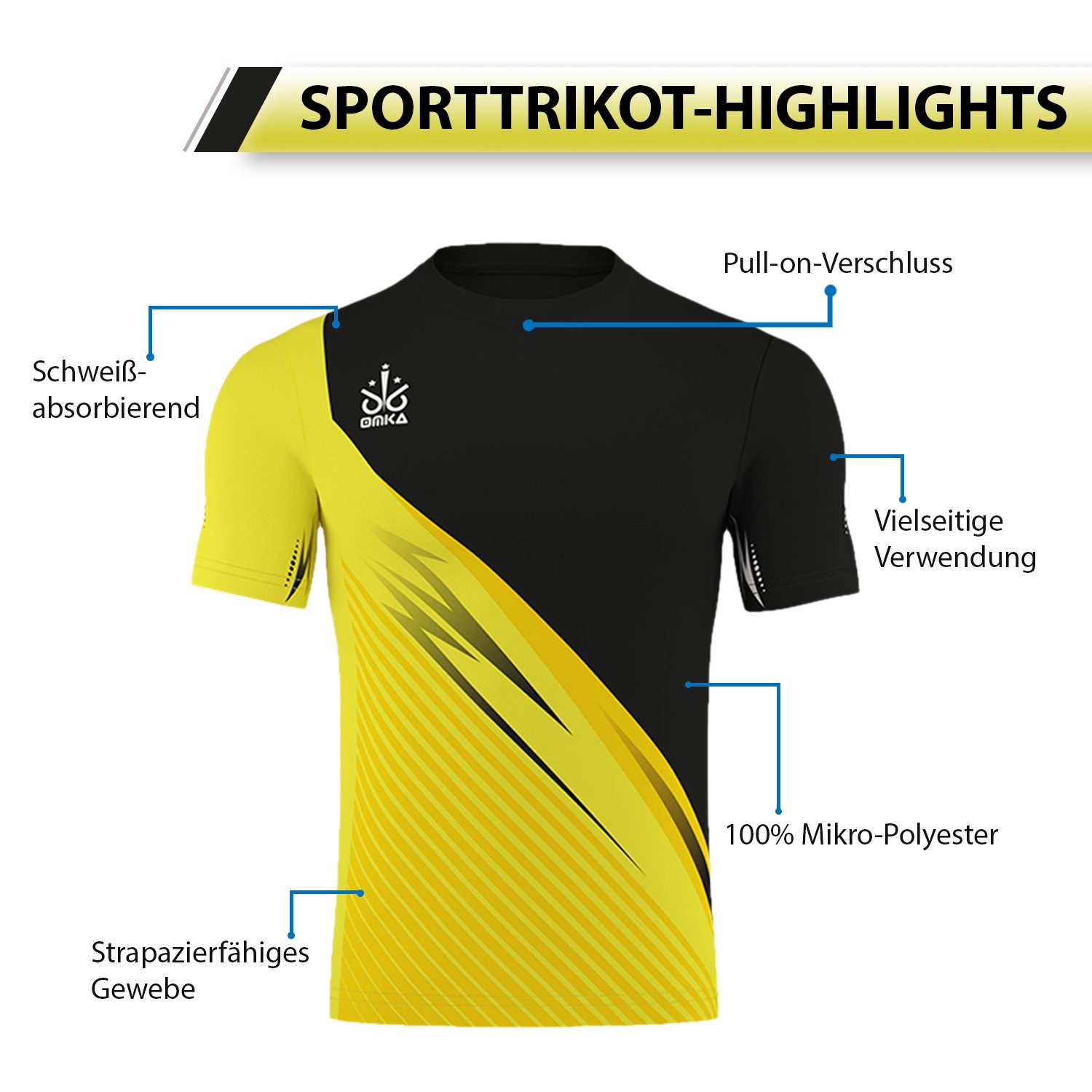 OMKA Fußballtrikot OK7215 OMKA Trikot Teamsport Teamwear Fantrikot Shirt Jersey